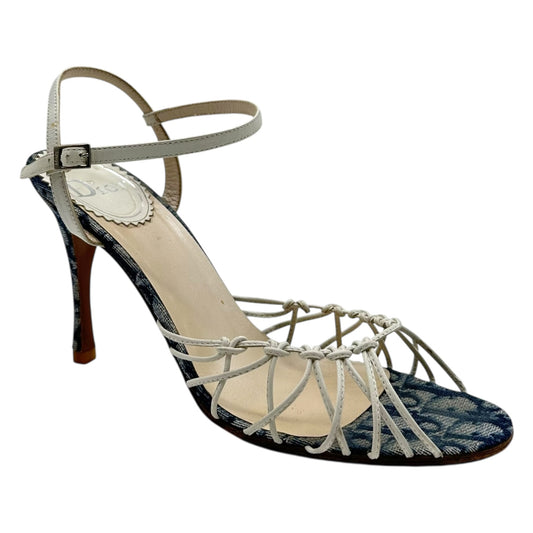 Christian Dior Blue Trotter Monogram Heeled Sandals
