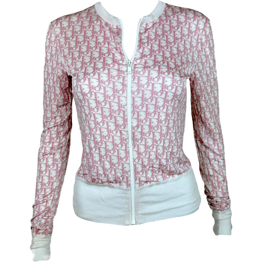 Christian Dior S/S 2004 Pink Trotter Monogram Zip Up