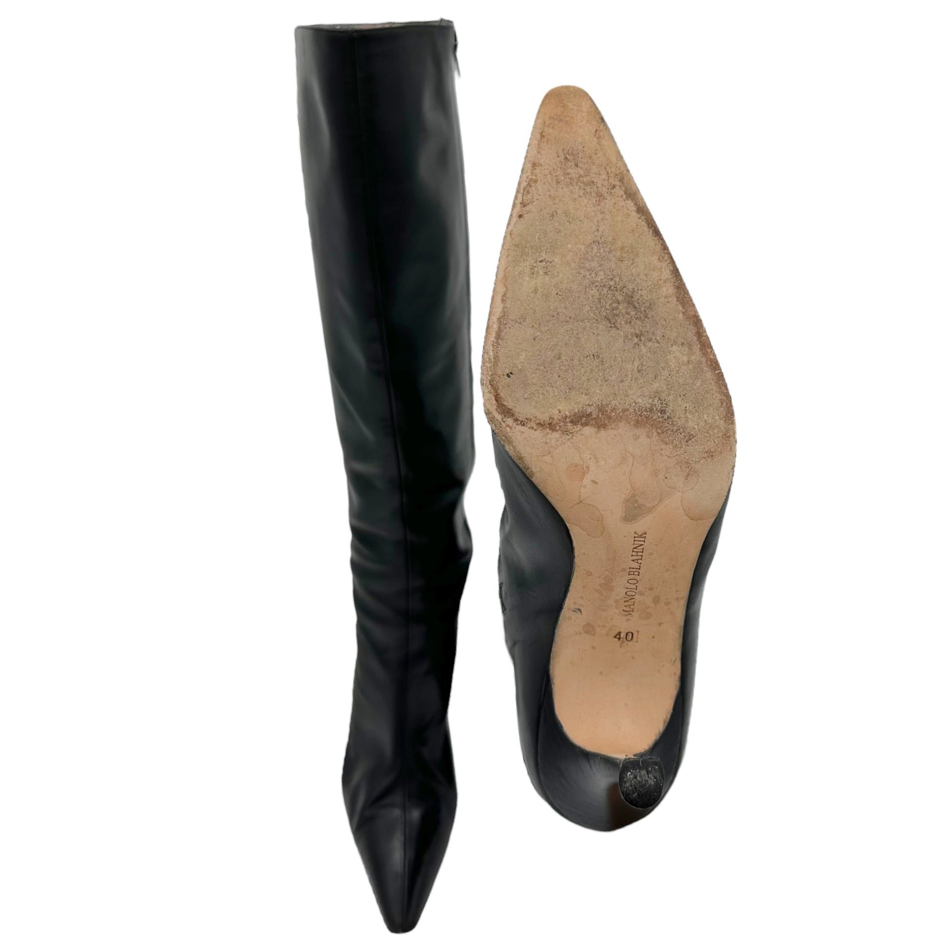 Manolo Blahnik Black Knee High Boots - Outfit Repeater