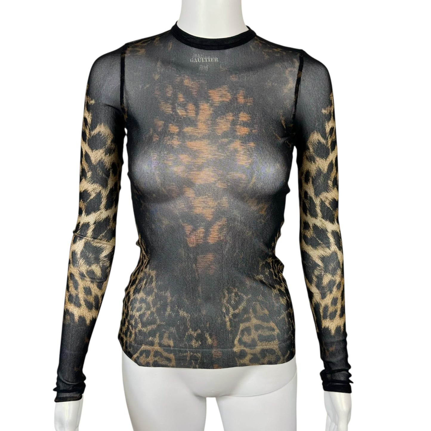 Jean Paul Gaultier Leopard Print Mesh Longsleeve (Current)
