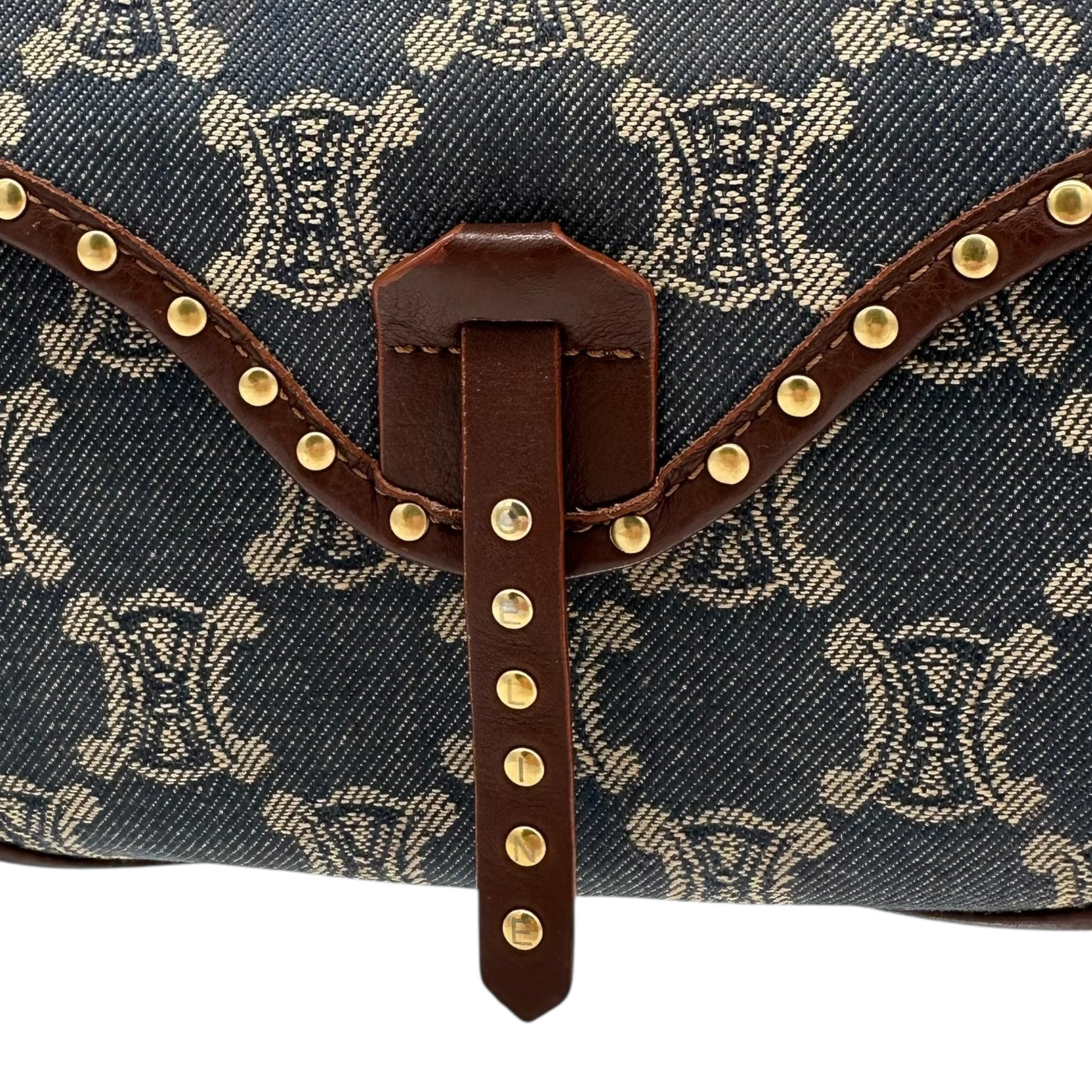 Celine Blue Denim Triomphe Monogram Poulbot Bag - Outfit Repeater