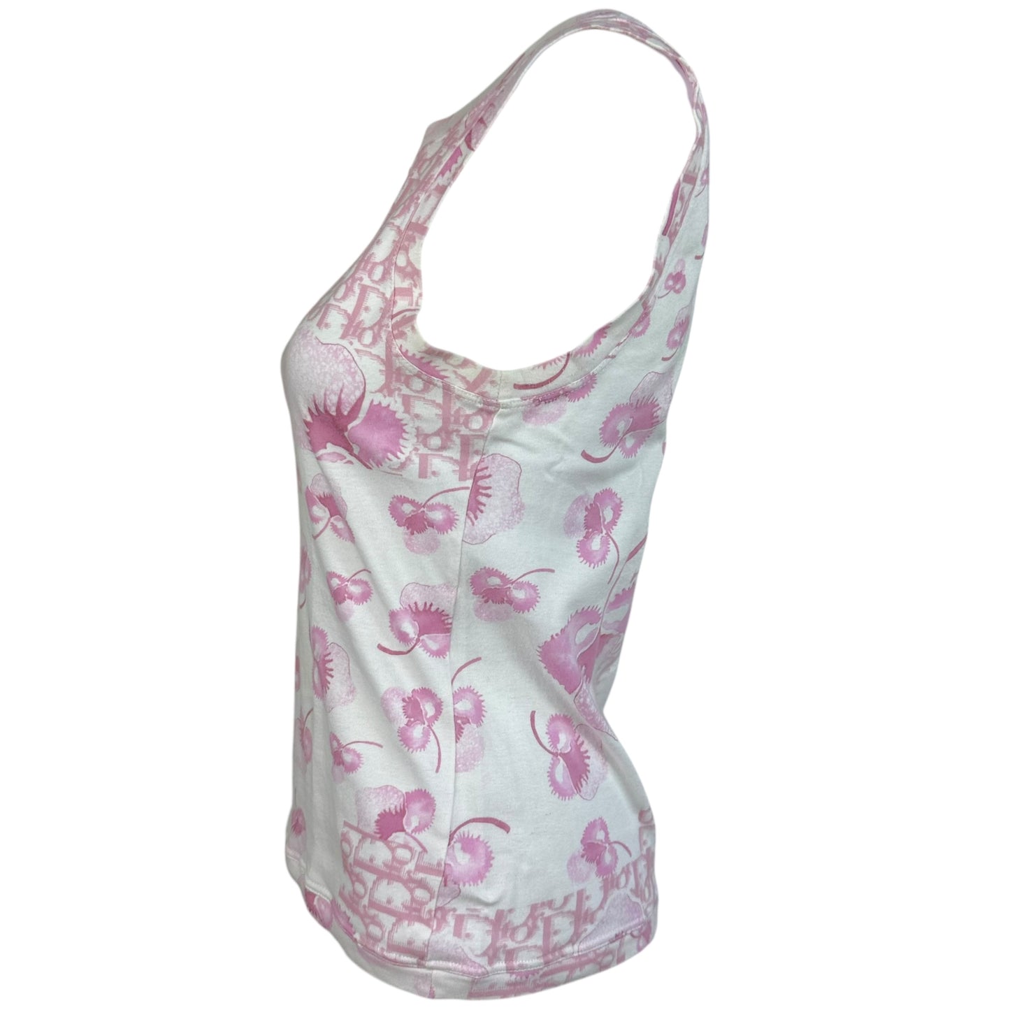 Christian Dior S/S 2005 Pink Monogram Floral Tank Top - Outfit Repeater