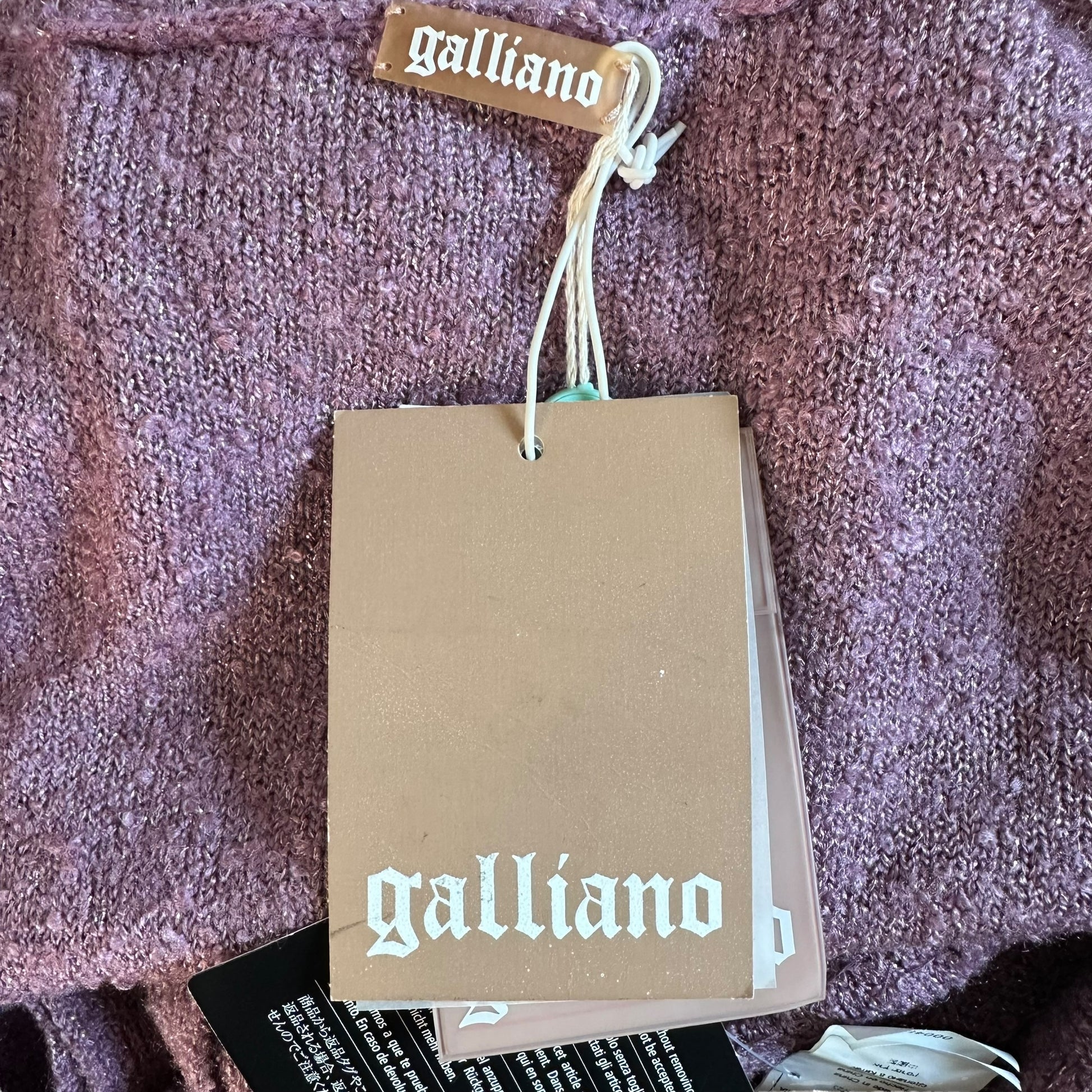 Galliano Purple Knit Shrug Cardigan With Sequin Embellishments