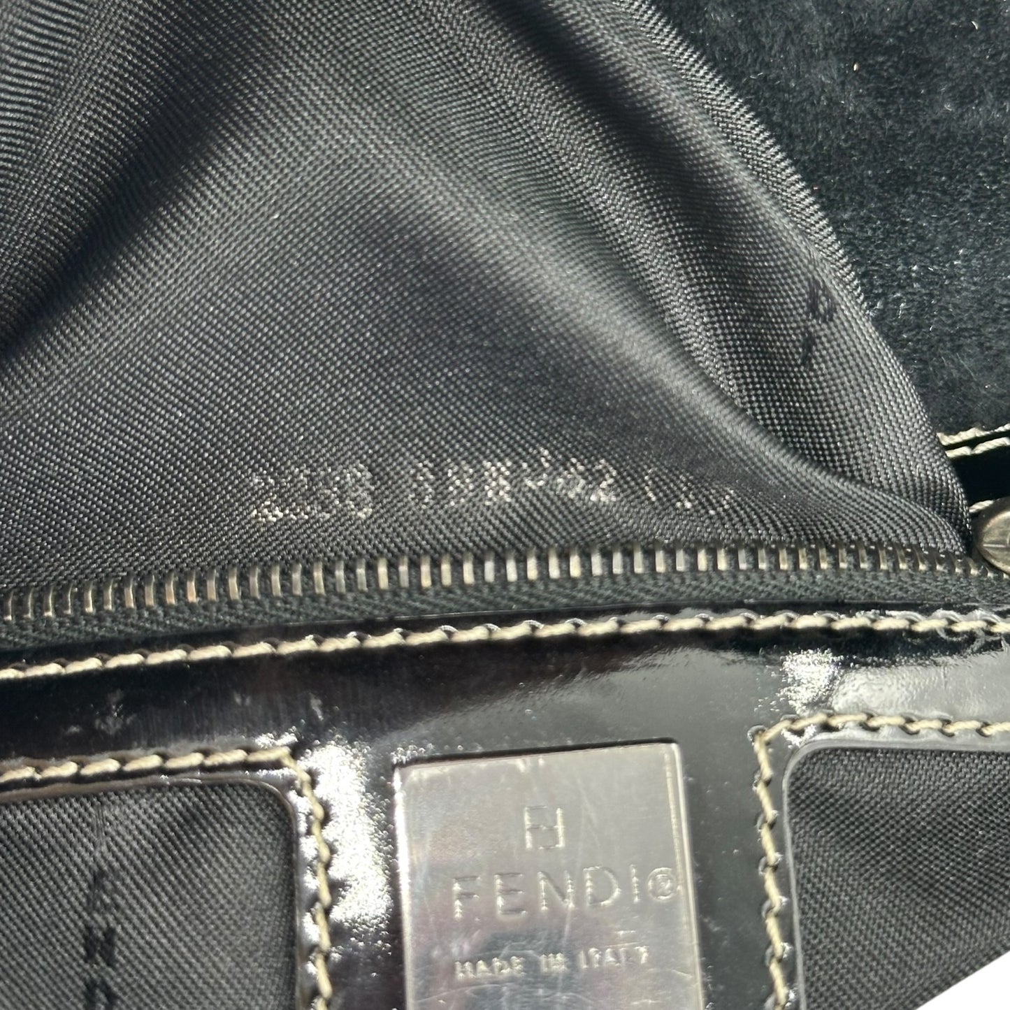 Fendi Black Patent Leather Structured Baguette Bag - Outfit Repeater