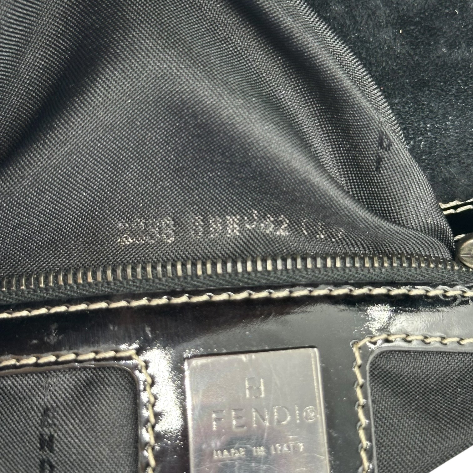 Fendi Black Patent Leather Structured Baguette Bag - Outfit Repeater