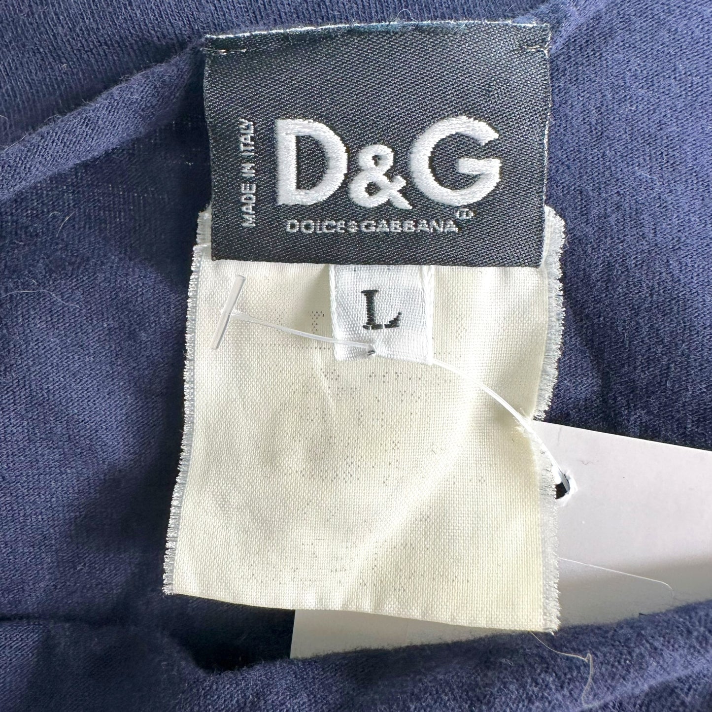 D&G Dolce & Gabbana Navy Blue Beaded Football Graphic T-Shirt