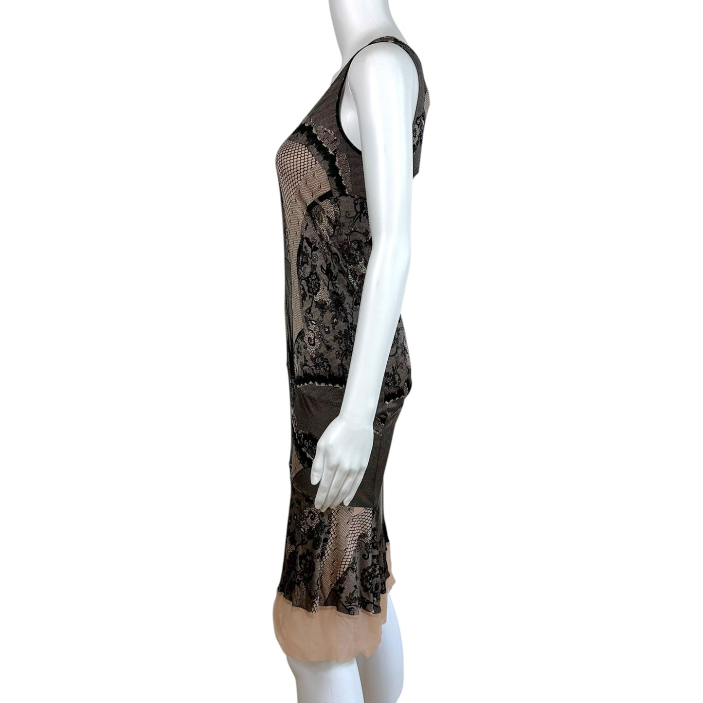 Christian Dior S/S 2006 Lingerie Lace Print Knit Silk Mini Dress
