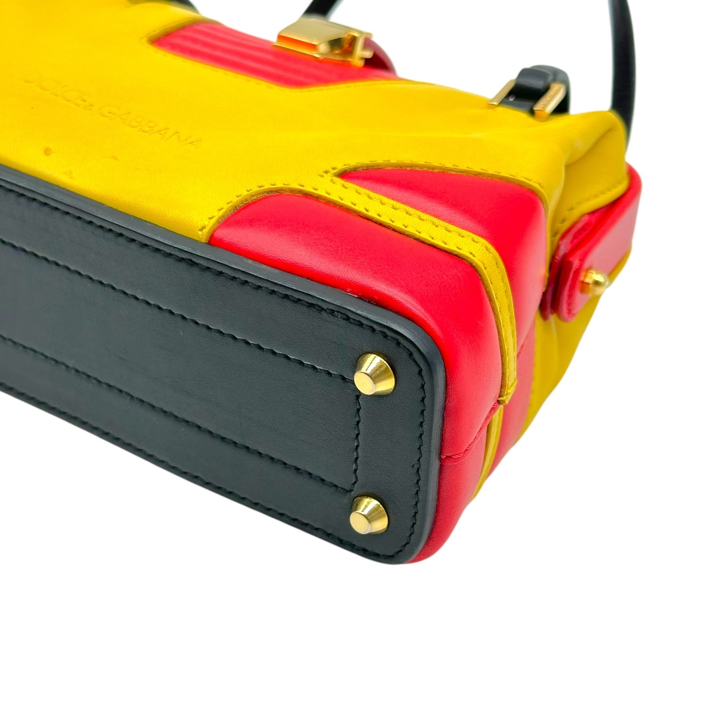 Dolce & Gabbana Red & Yellow Leather Mini Bag