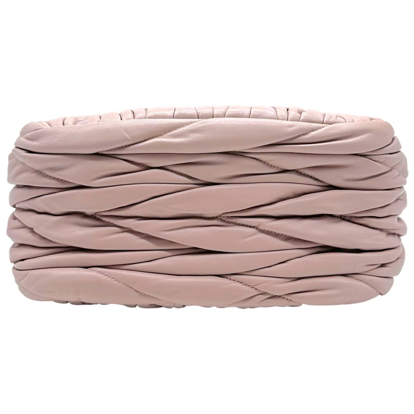 Miu Miu Quilted Leather Shoulder Bag Pink Silver