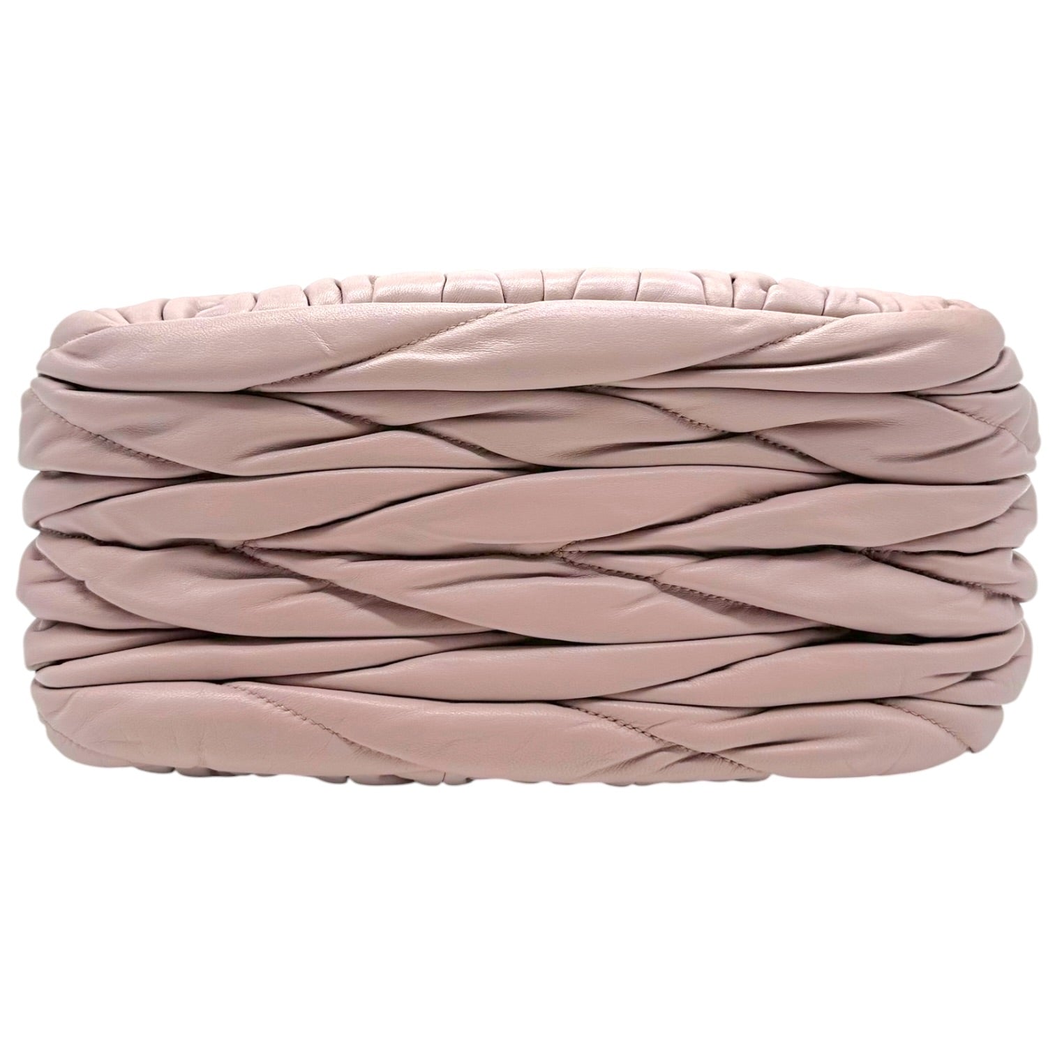 Miu Miu Quilted Leather Shoulder Bag Pink Silver