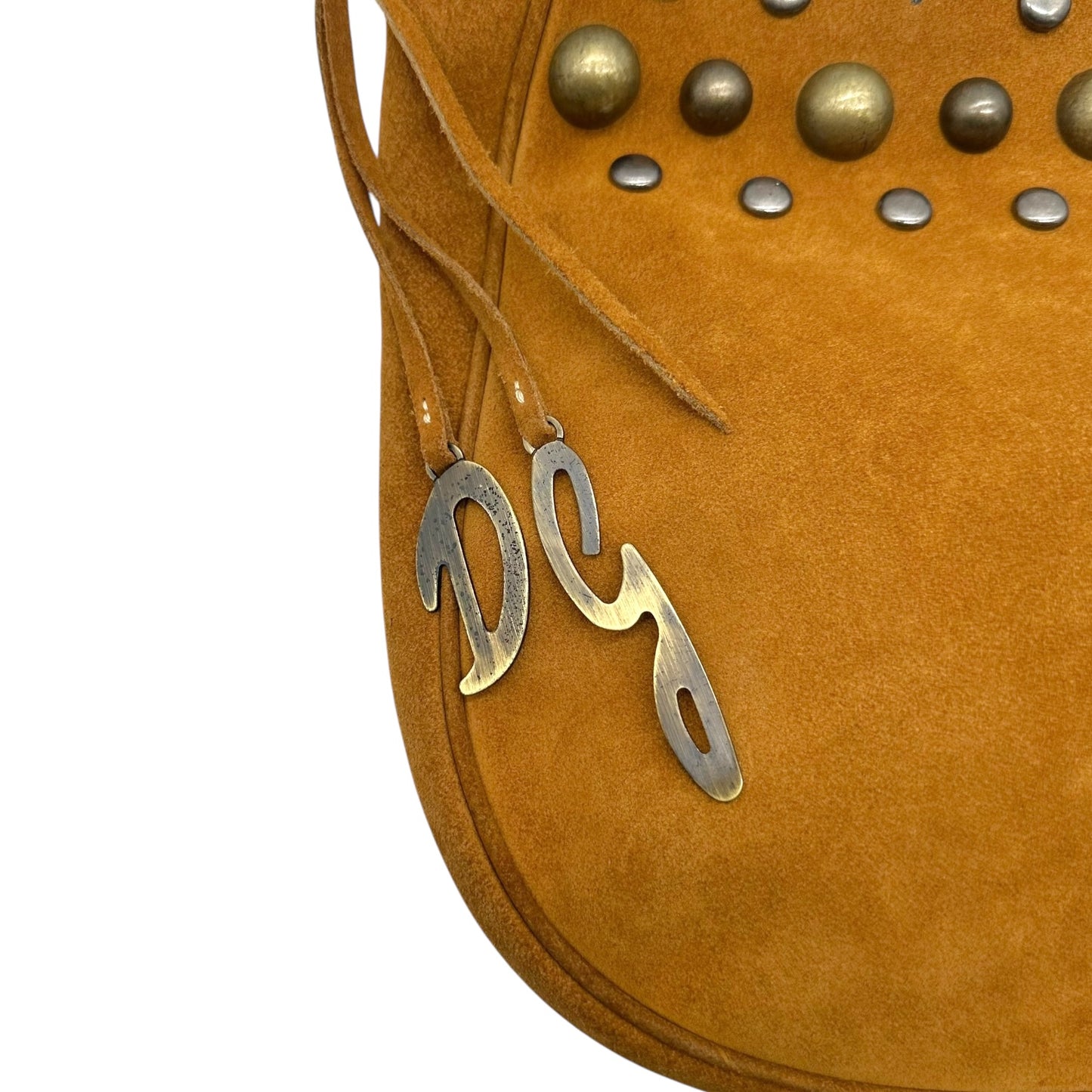 Dolce & Gabbana Tan Suede Studded Hobo Bag - Outfit Repeater