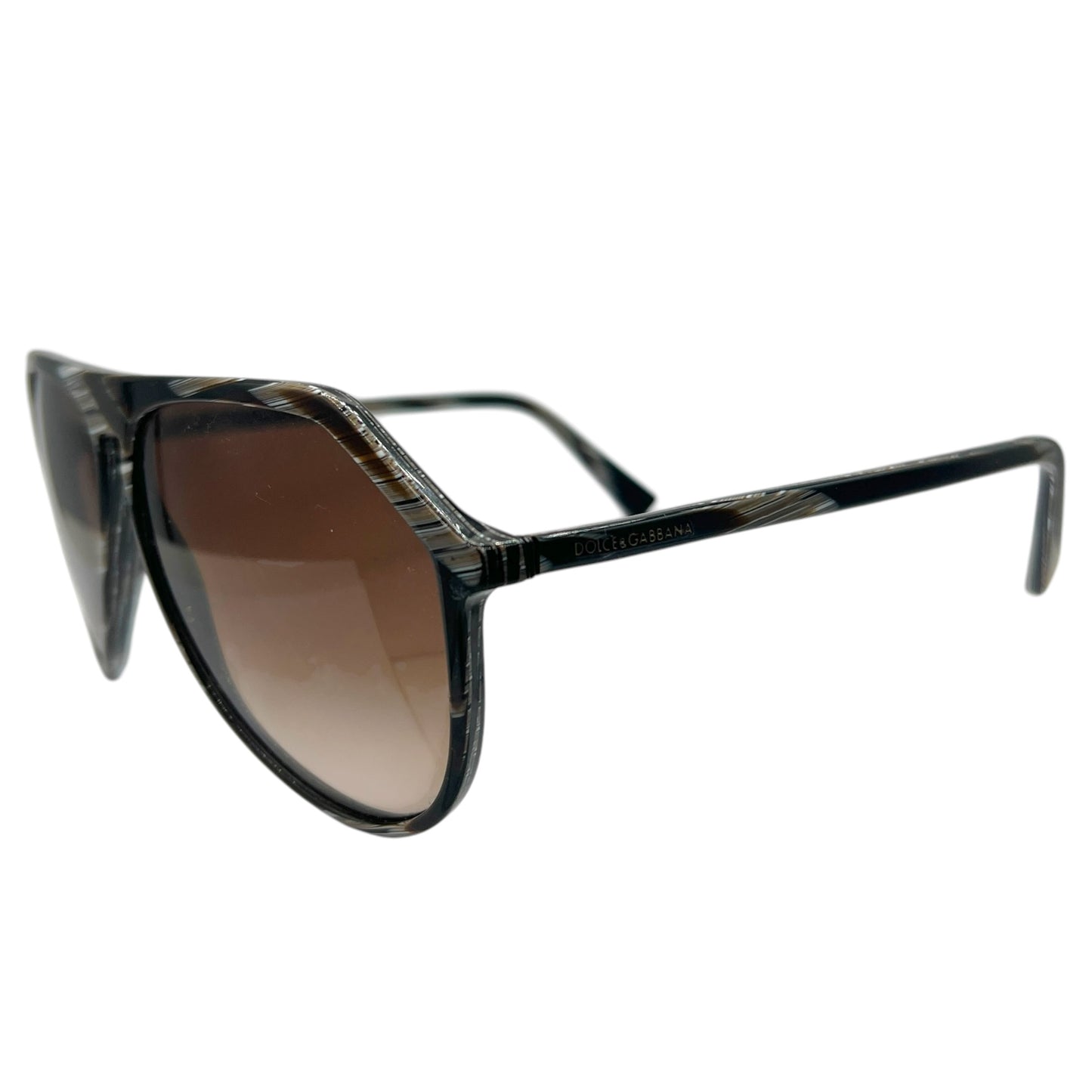 Dolce & Gabbana Printed Aviator Sunglasses w/ Case