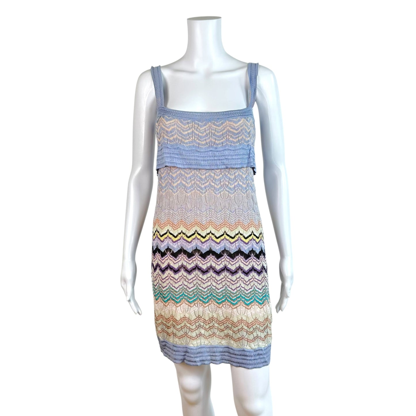Missoni Knit Mini Dress Light Blue Pastel Chevron