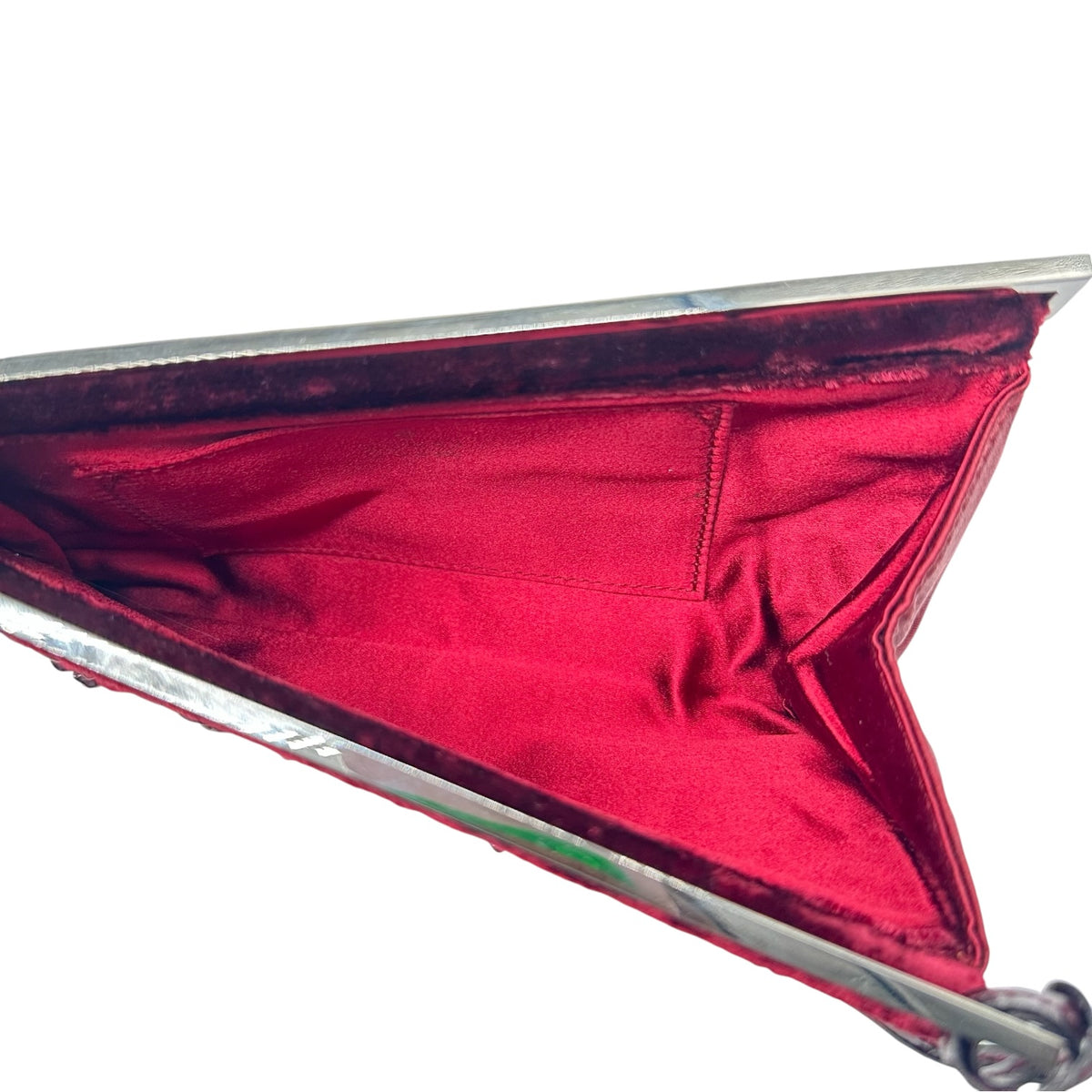 Gucci Velvet Beaded Clutch Bag Burgundy 1990s Vintage