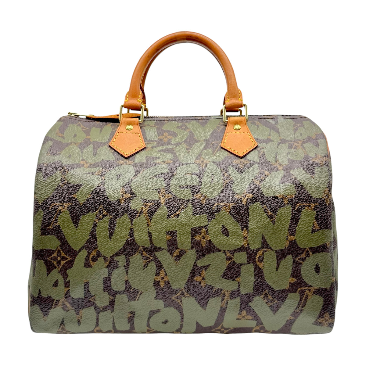 Louis Vuitton Speedy Handbag Green Graffiti Monogram
