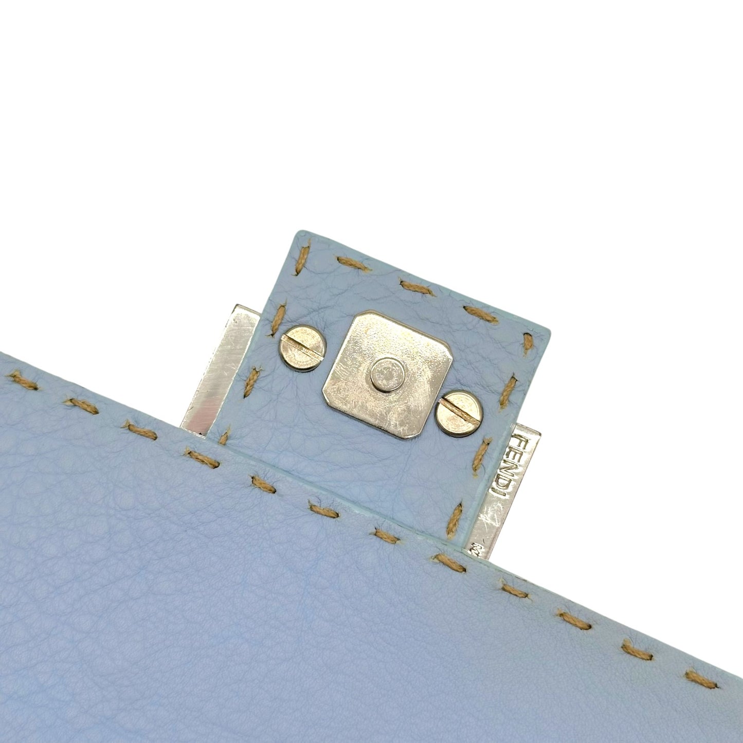 Fendi Mini Mama Baguette Bag Light Blue Leather