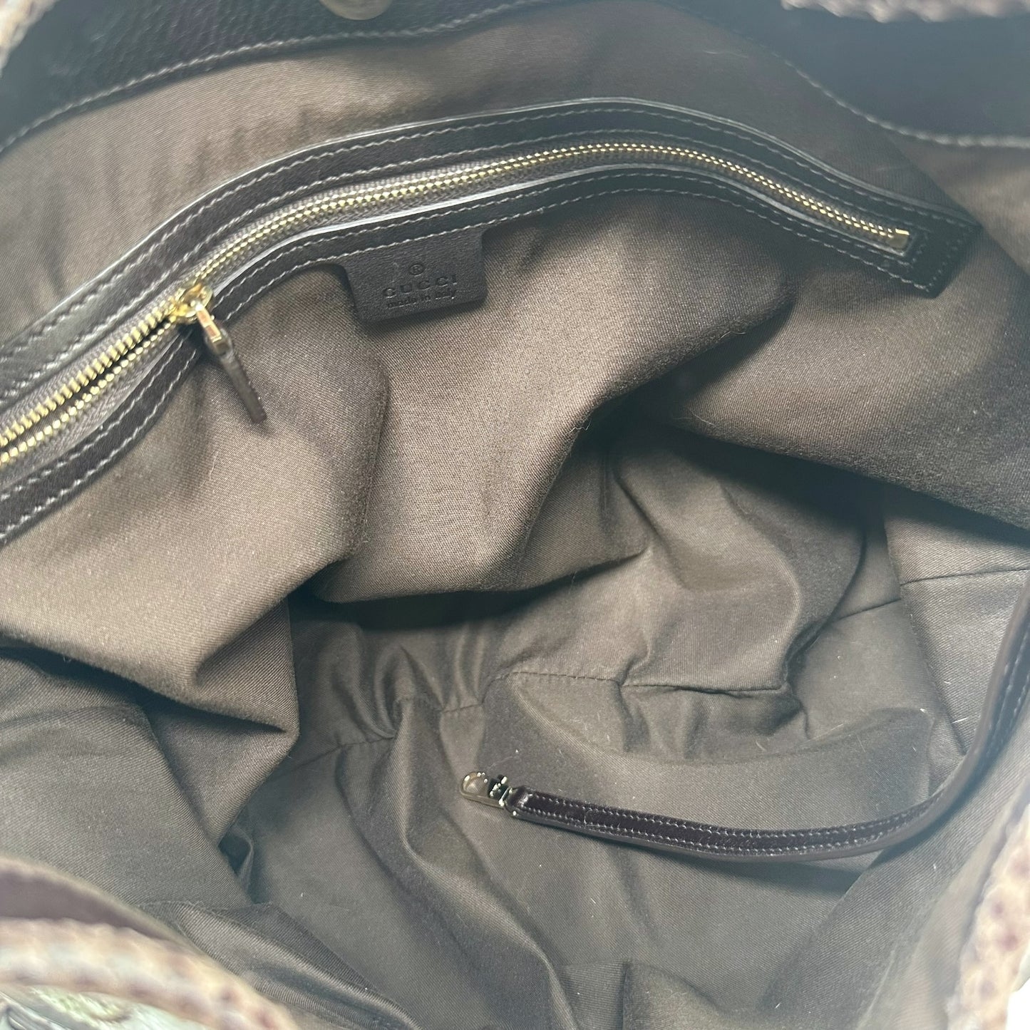 Gucci 85th Anniversary Green & Brown Snakeskin Horsebot Hobo Bag