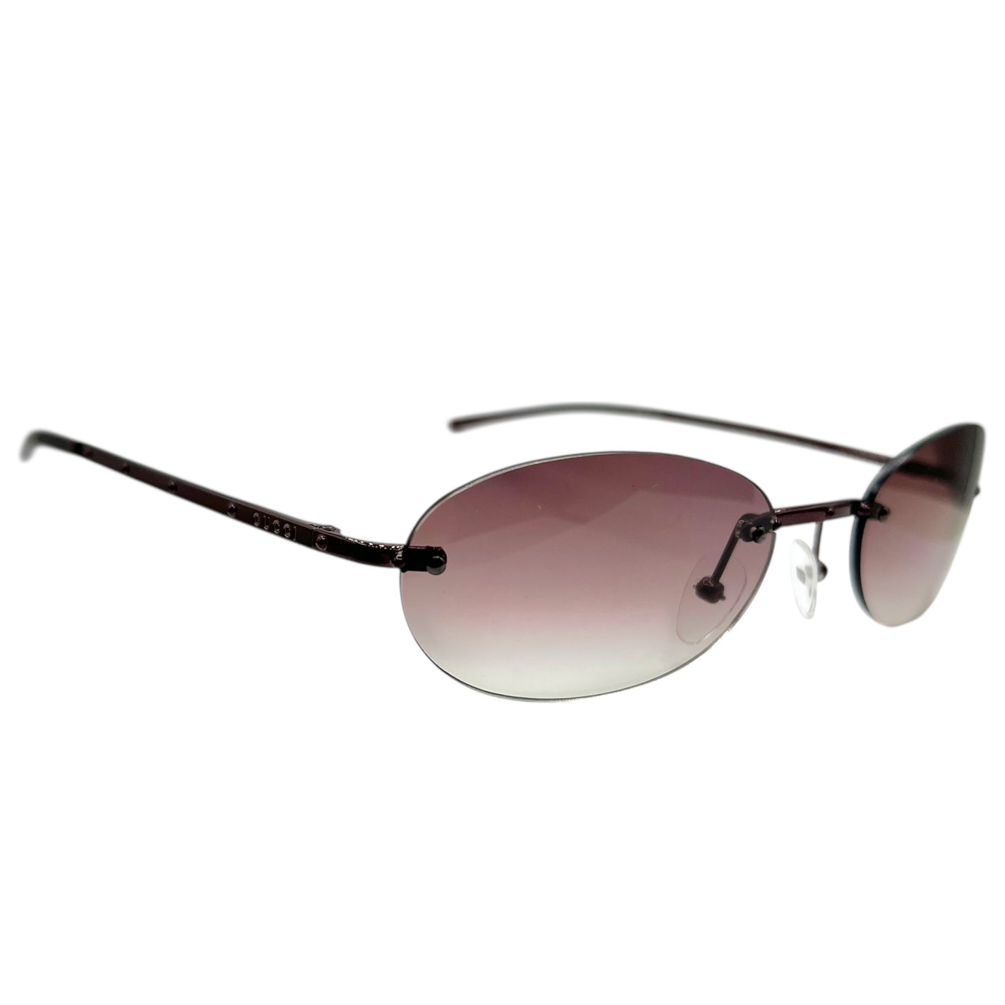 Gucci Burgundy Rimless Oval Gradient Sunglasses GG1757