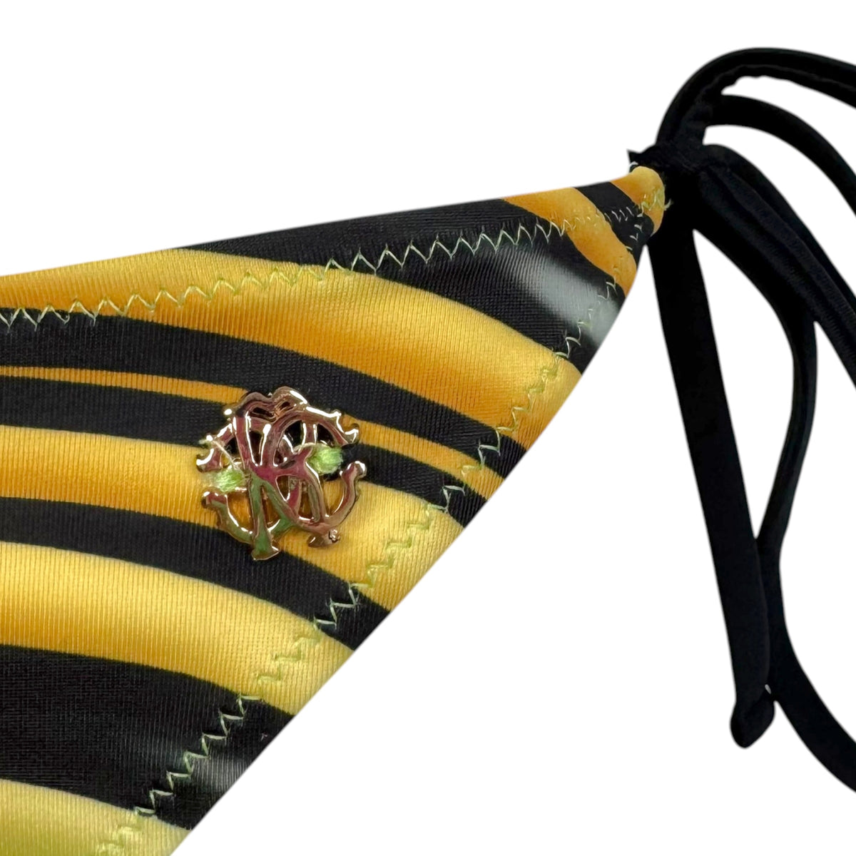 Roberto Cavalli Zebra Print Bikini Set Yellow Green