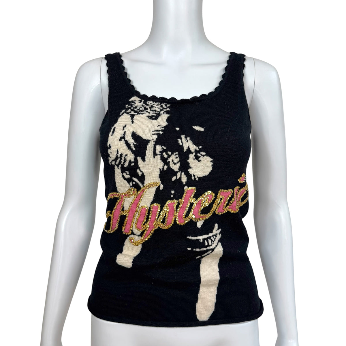 Hysteric Glamour Knit Graphic & Sequin Logo Tank