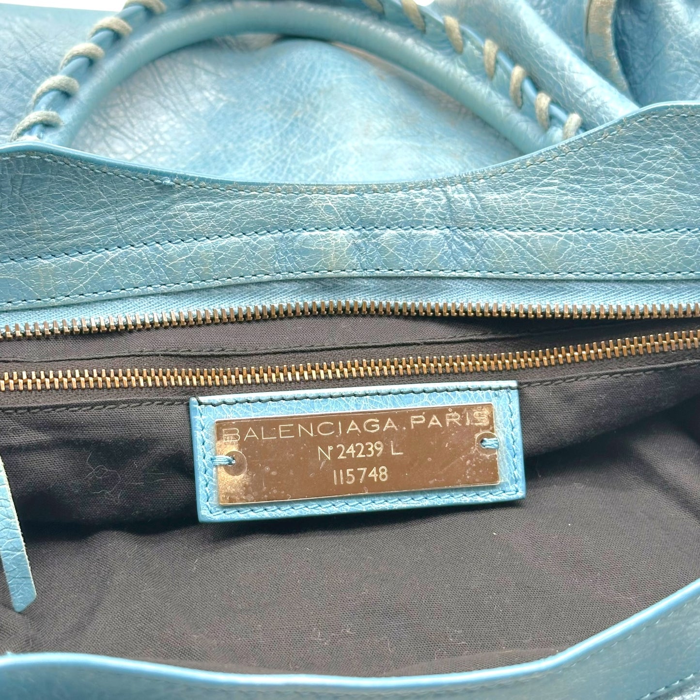 Balenciaga Bright Blue Leather Classic City Bag