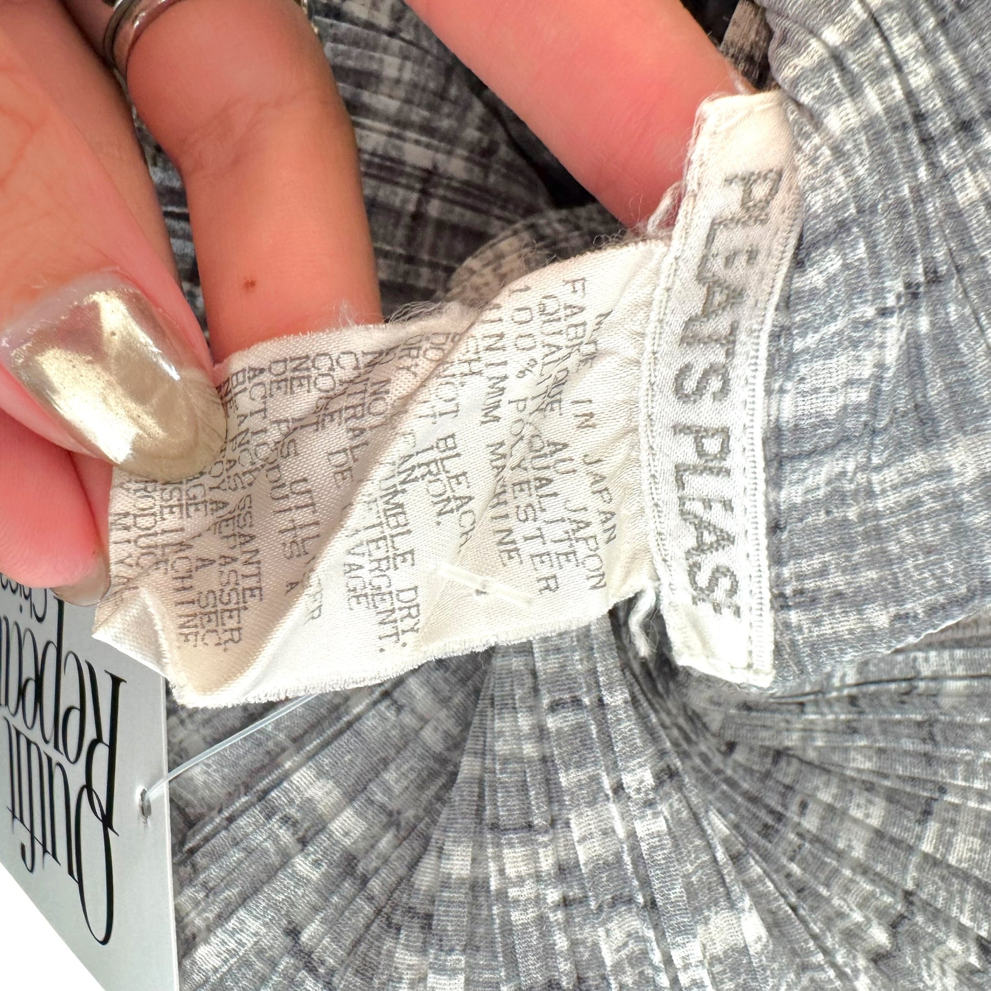 Issey Miyake Pleats Please Light Gray Short Sleeve Polo Top