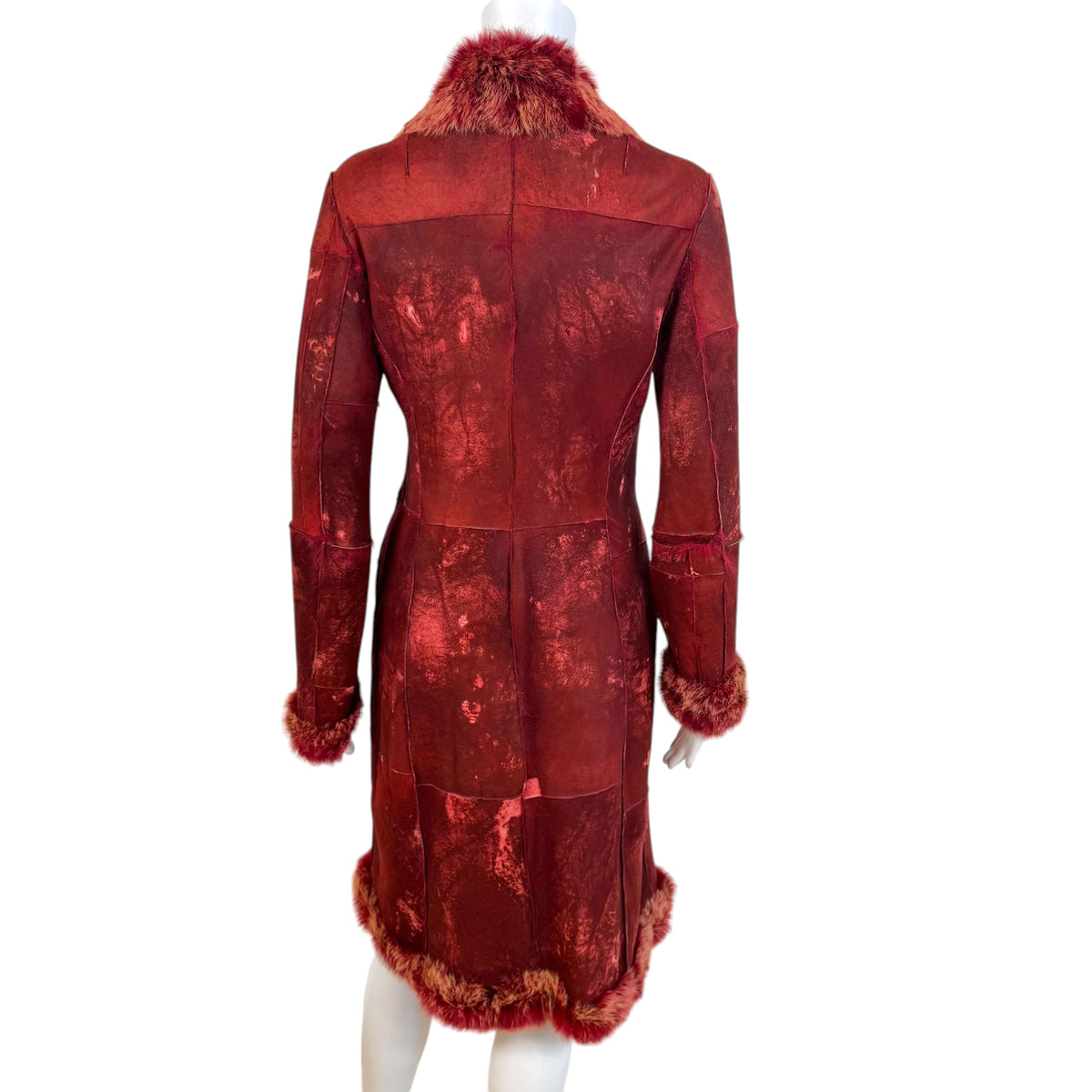 Amava Arzuaga Red Mid-Length Rabbit Fur Coat