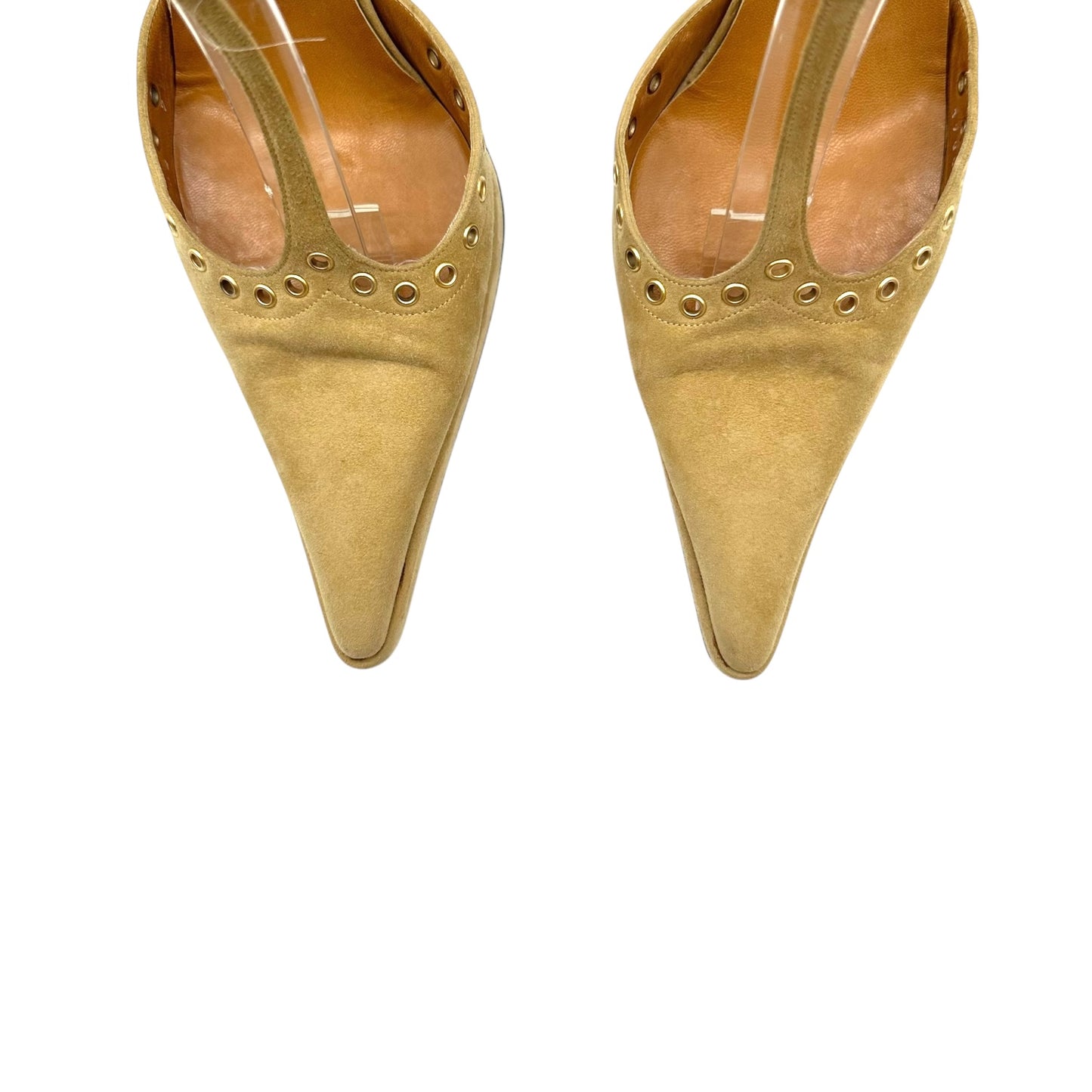 Versace Suede Embroidered Heel Pumps
