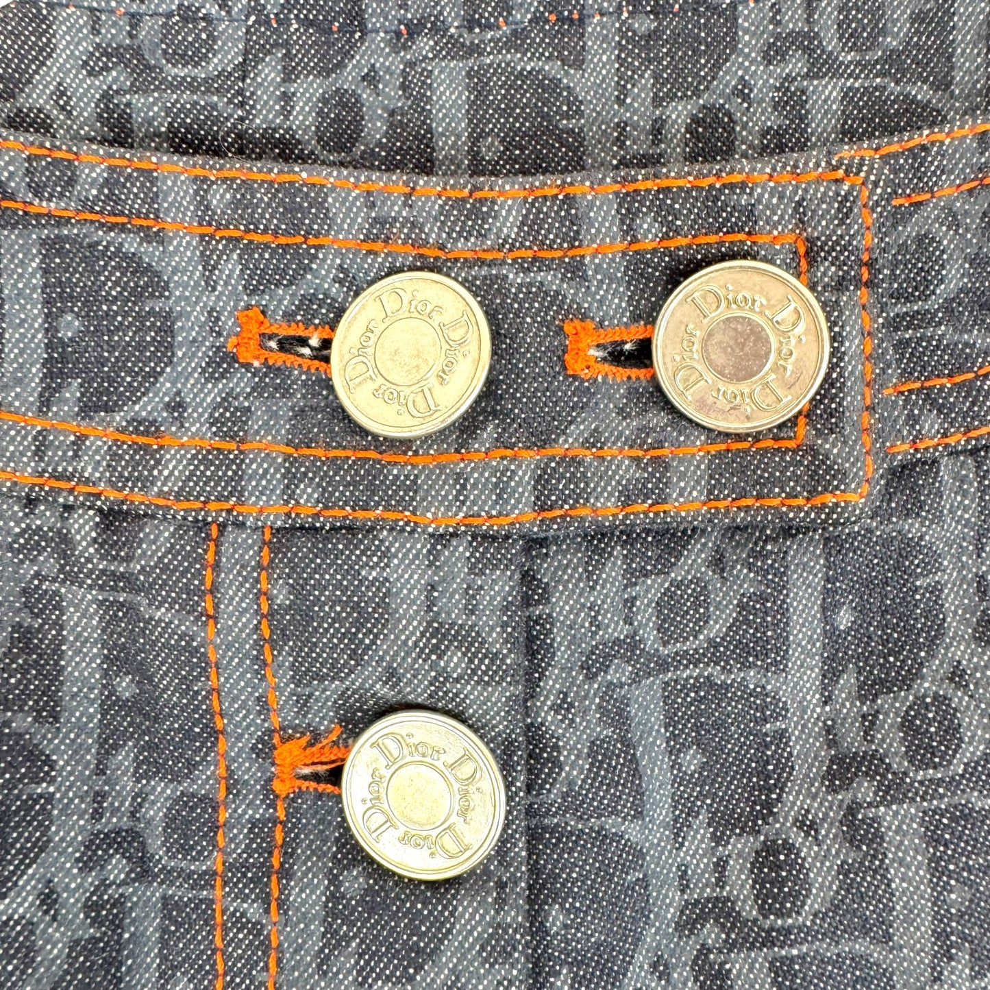 Christian Dior S/S 2006 Dior Flight Navy Blue Trotter Monogram Jeans