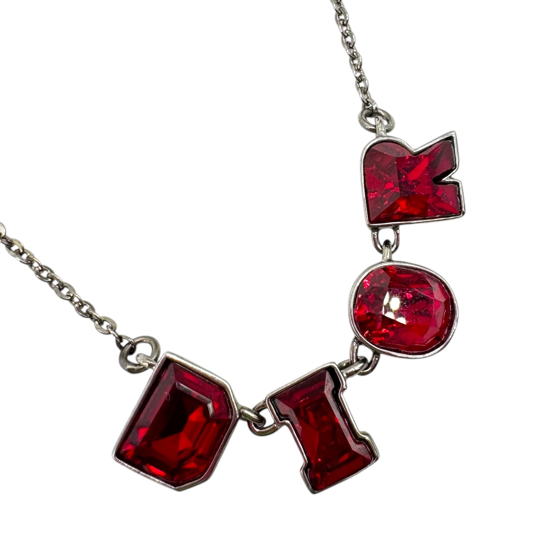 Christian Dior Silver & Red Crystal Logo Bracelet - Outfit Repeater