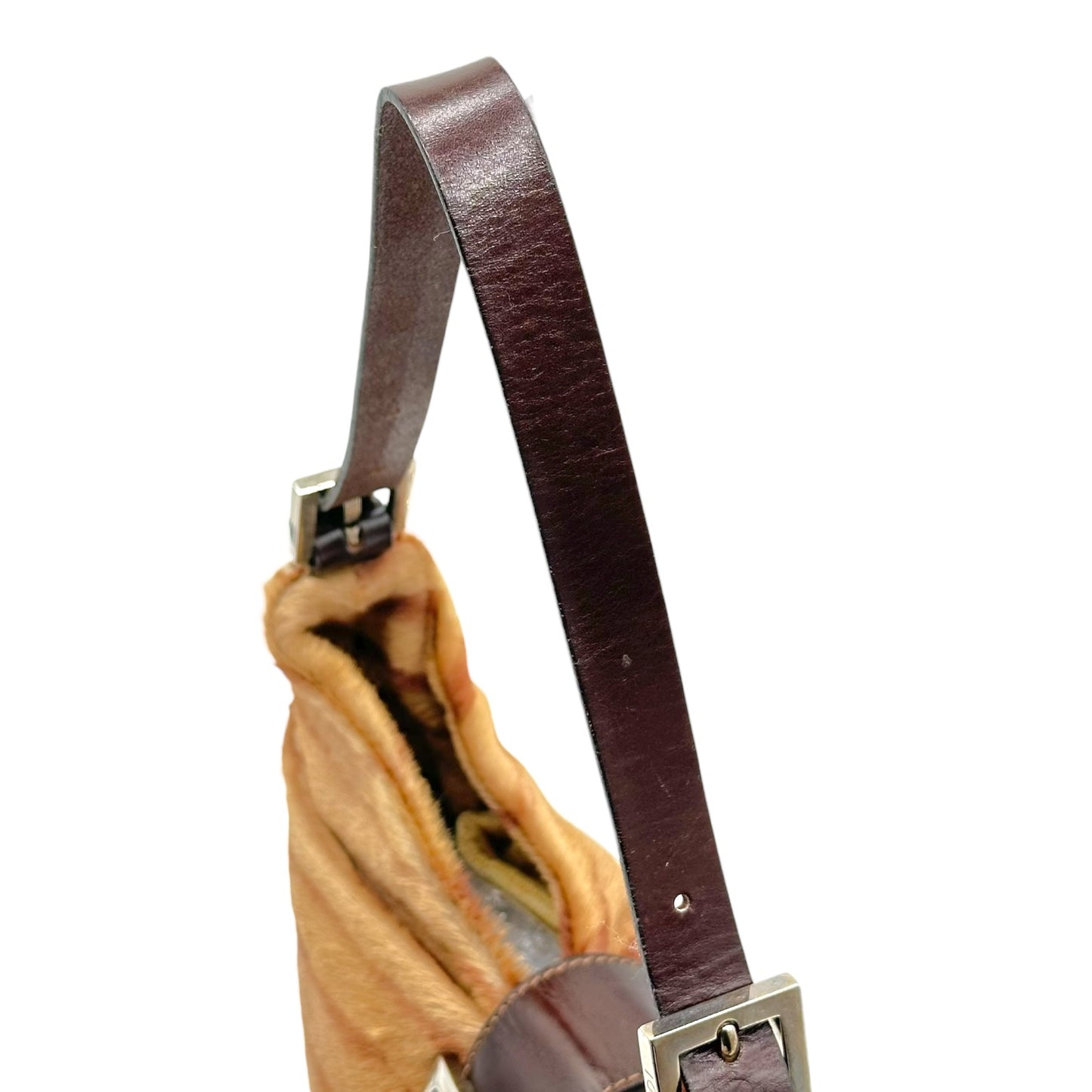 Fendi Brown Zebra Print Ponyhair Shoulder Baguette Bag