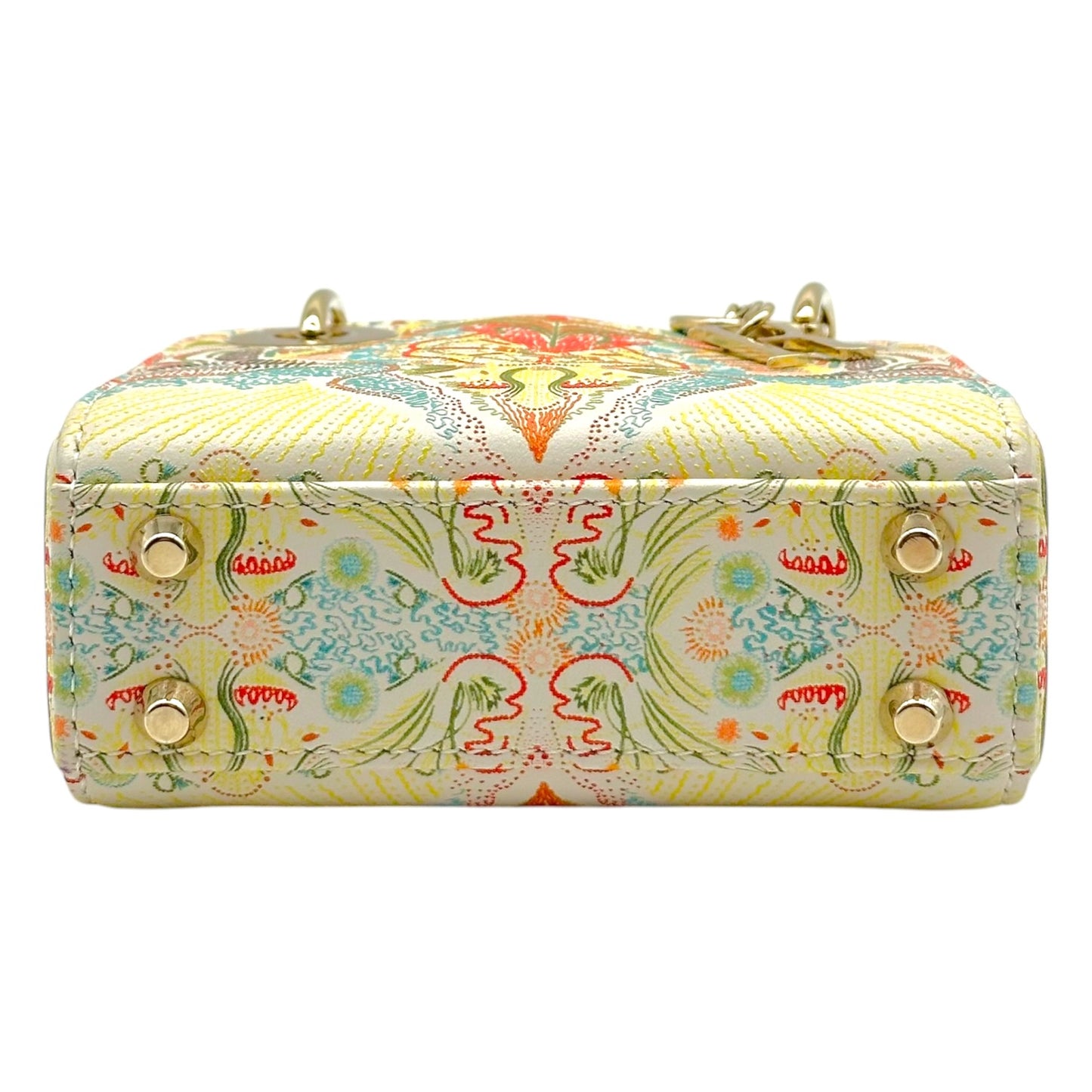 Christian Dior Micro Lady Dior Handbag Multicolor Ivory