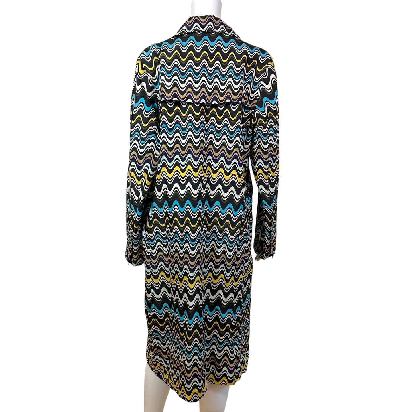 Missoni M Multicolor Chevron Print Nylon Longline Jacket