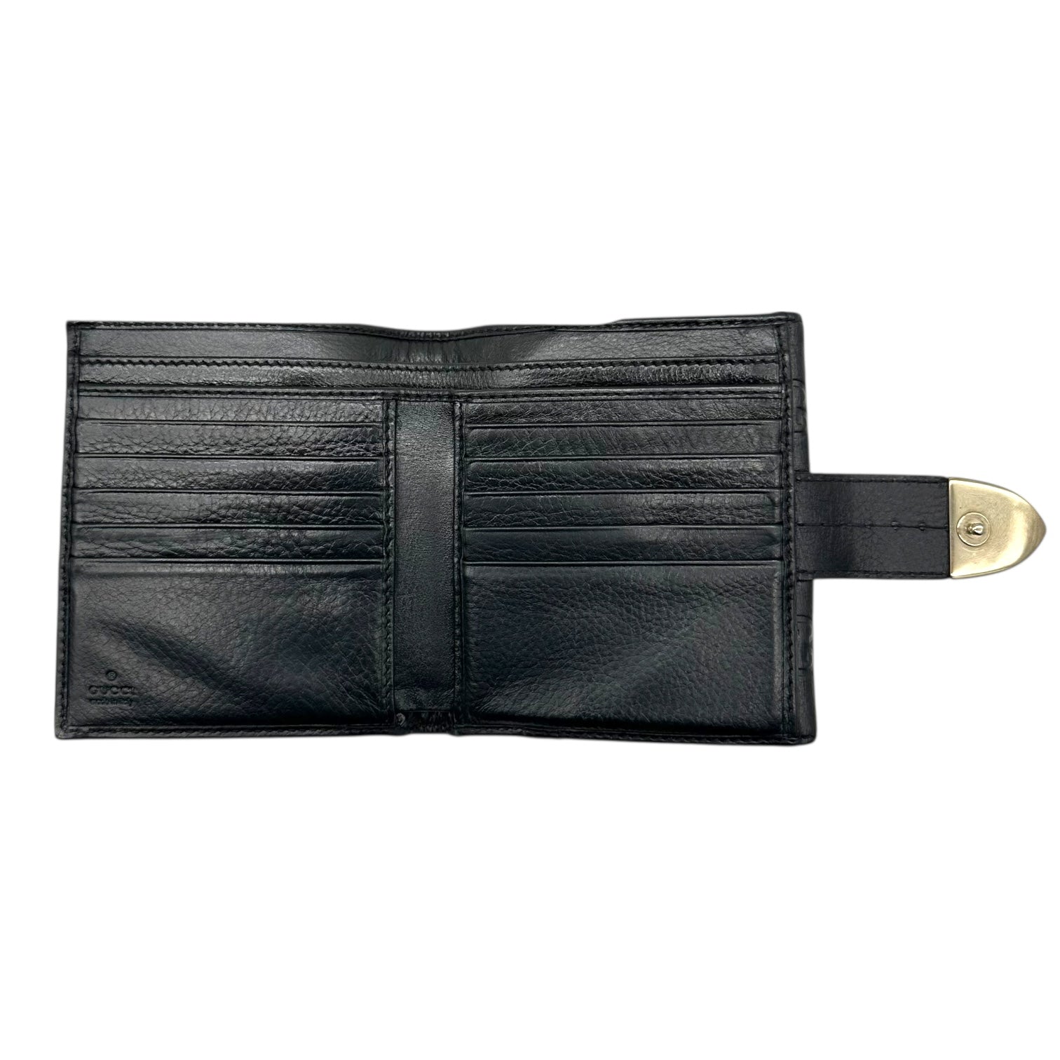 Gucci Black Guccissima Embossed Monogram Bi-Fold Wallet - Outfit Repeater