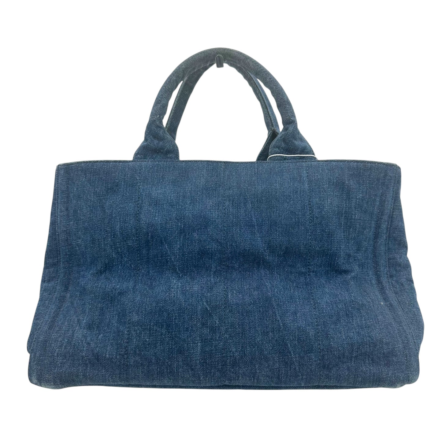 Prada Rhinestone Studded Denim Canapa Tote Bag
