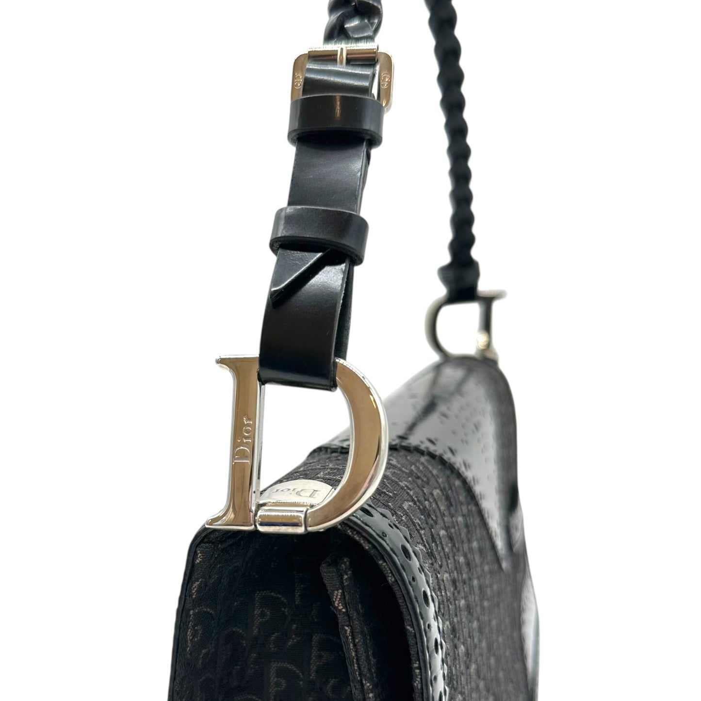 Christian Dior Black Trotter Monogram D'Trick Shoulder Bag