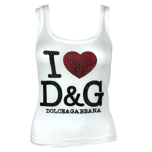 D&G Dolce & Gabbana 'I Heart D&G' Rhinestone Tank