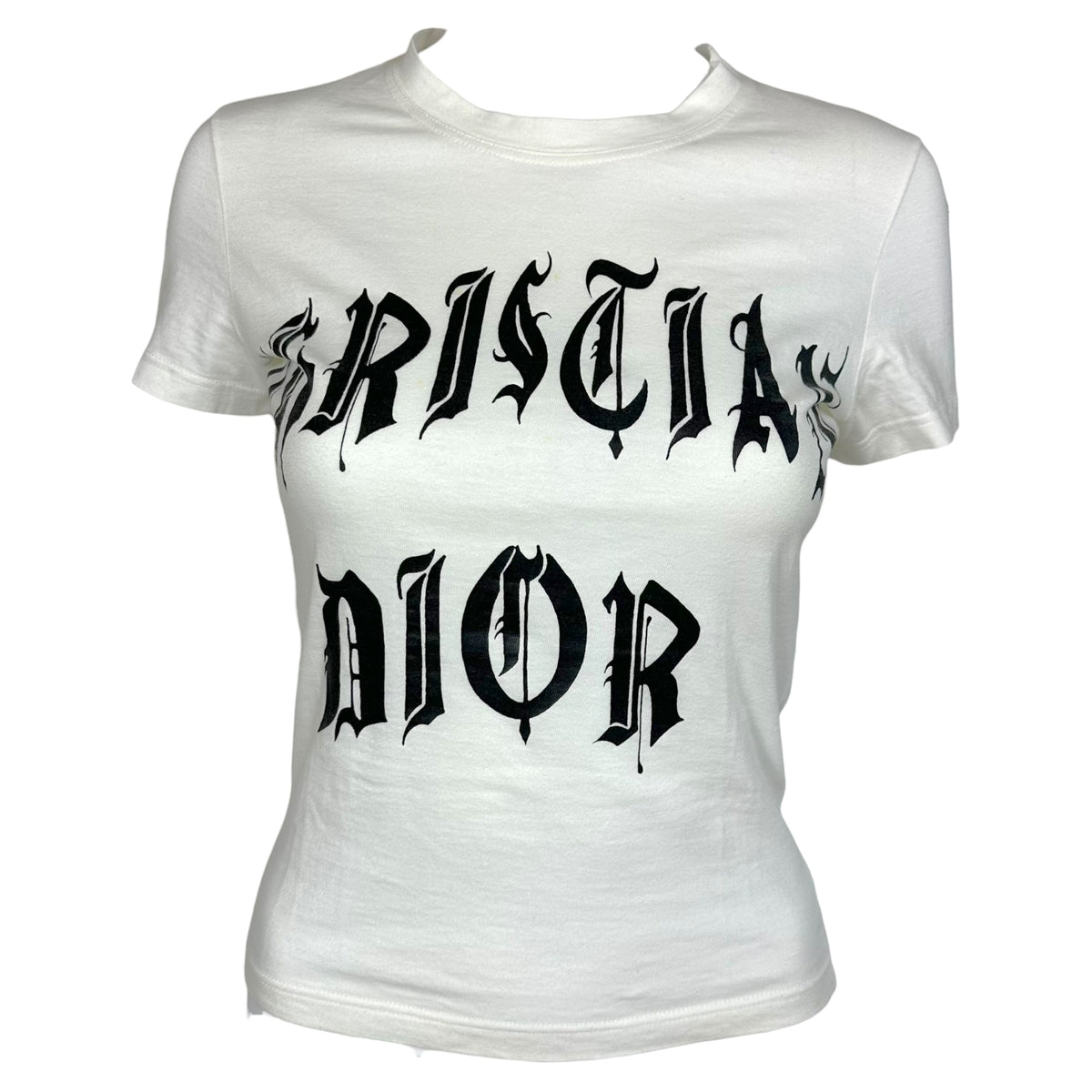 Christian Dior S/S 2002 Black & White Old English Logo T-Shirt