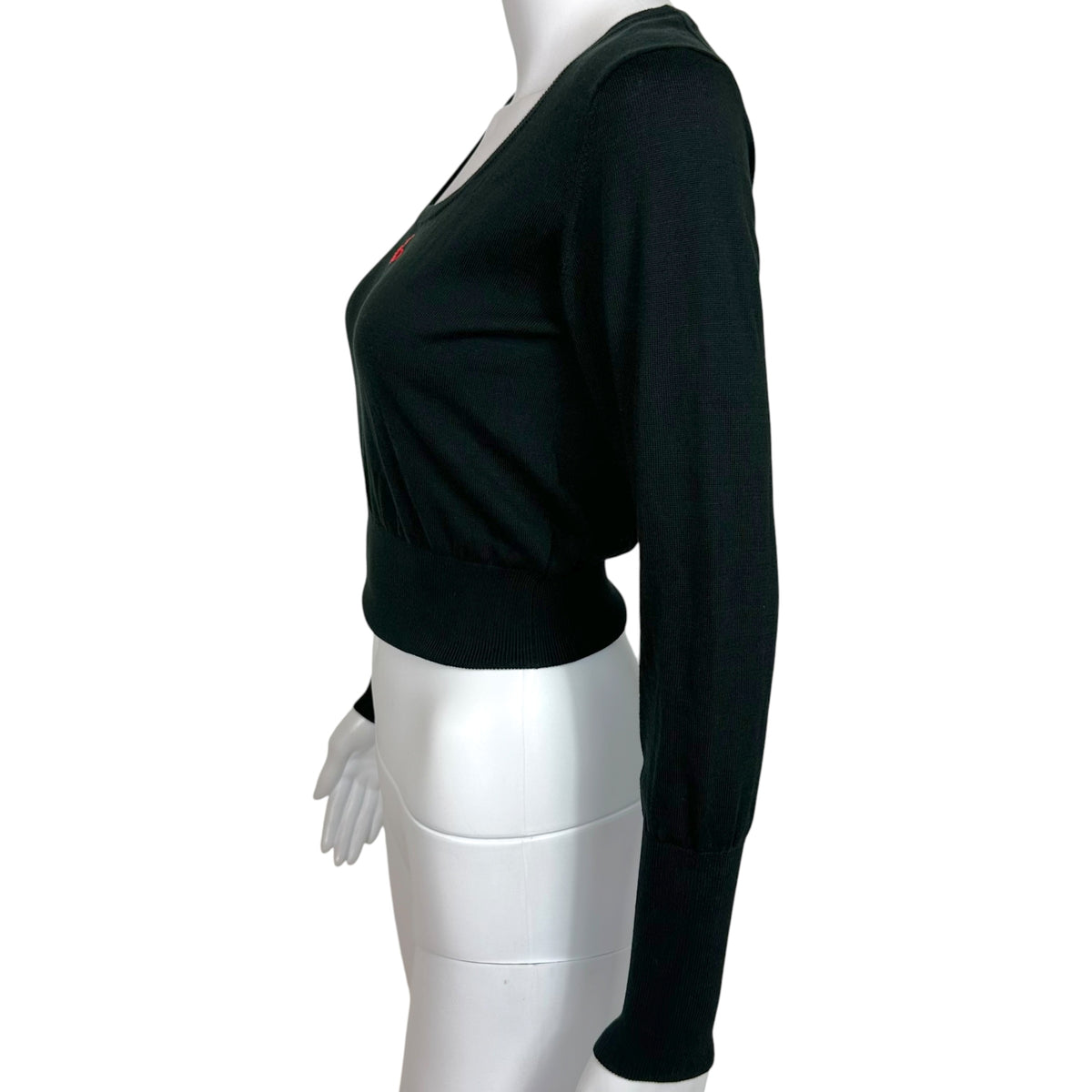 Vivienne Westwood Black Knit Cropped Longsleeve Sweater