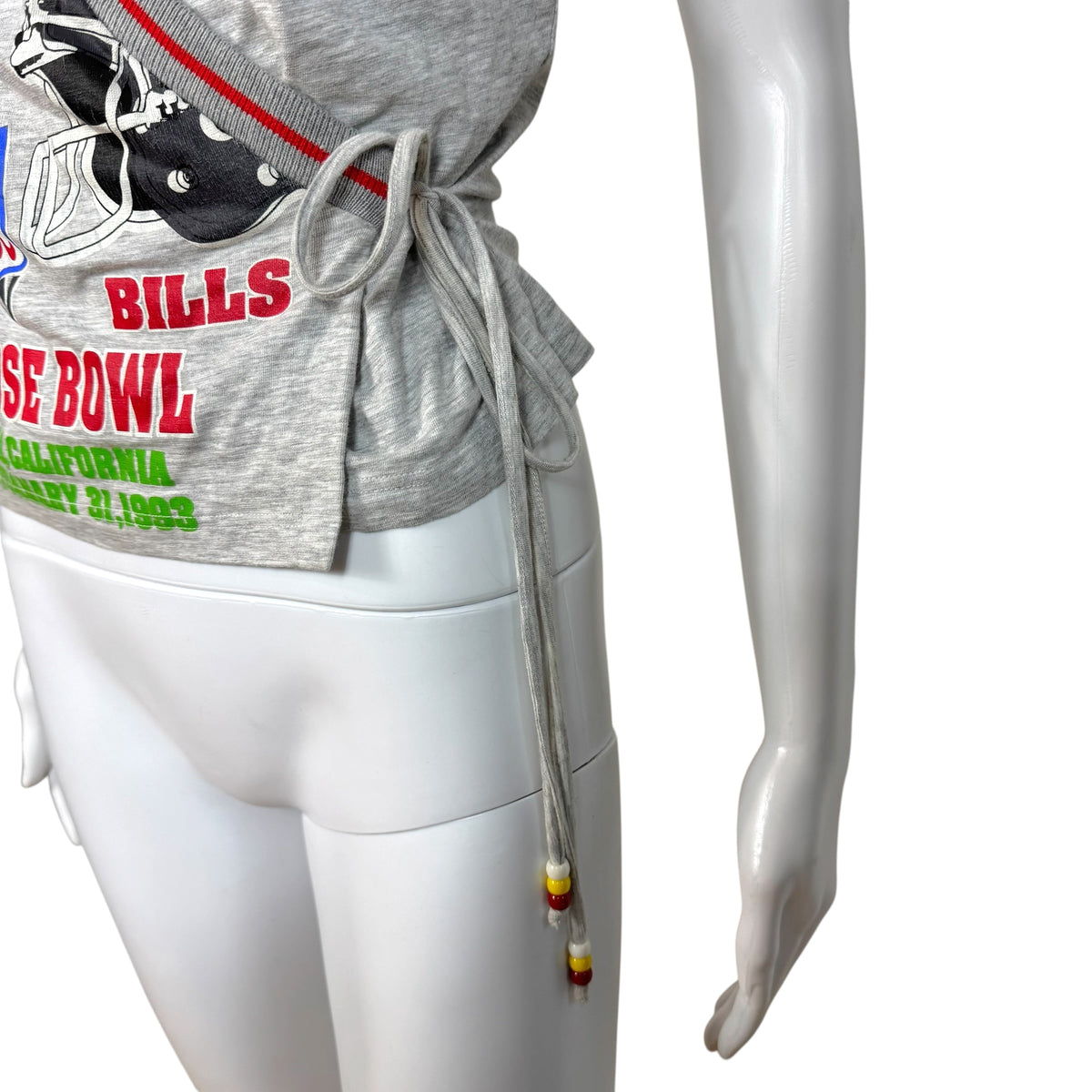 D&G Dolce & Gabbana F/W 2001 'NFL' Beaded Graphic Wrap T-Shirt