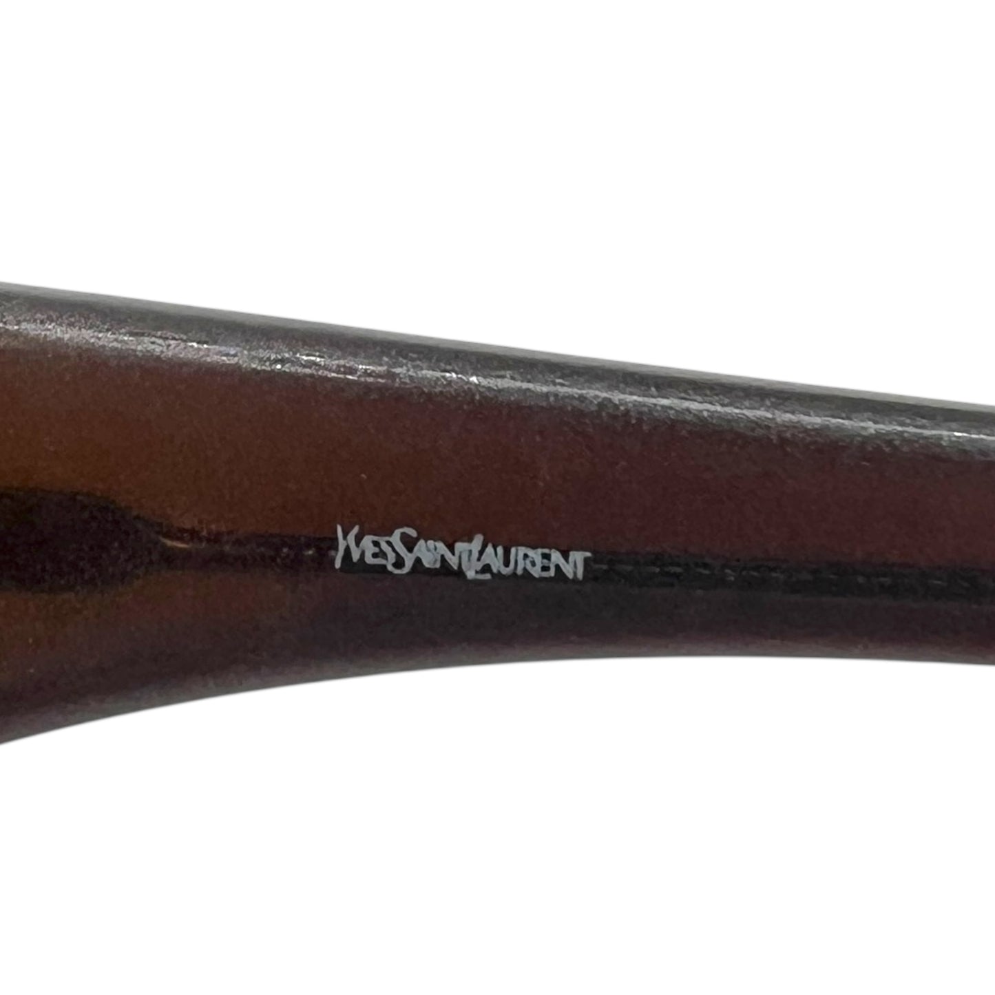 Yves Saint Laurent Brown Rhinestone Logo Shield Sunglasses YSL6078 w/ Case