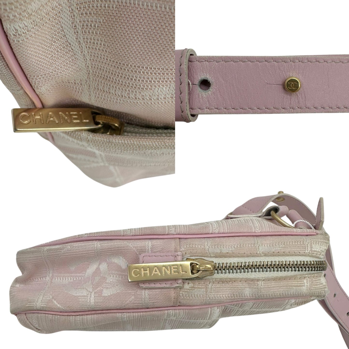 Chanel Travel Line Pink Canvas Crossbody Bag