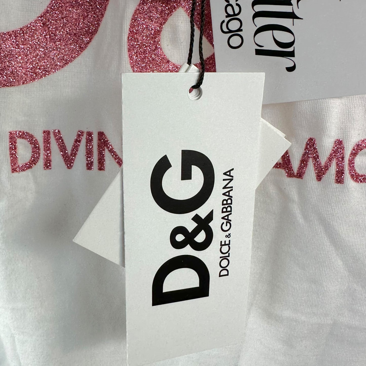 D&G Dolce & Gabbana Pink White Logo Tank Top