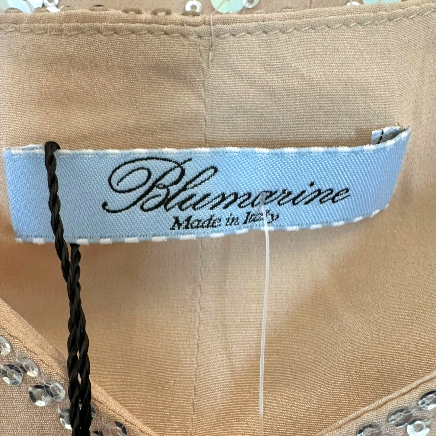 Blumarine Pink Silk Butterfly Sequin Embellished Poncho Blouse