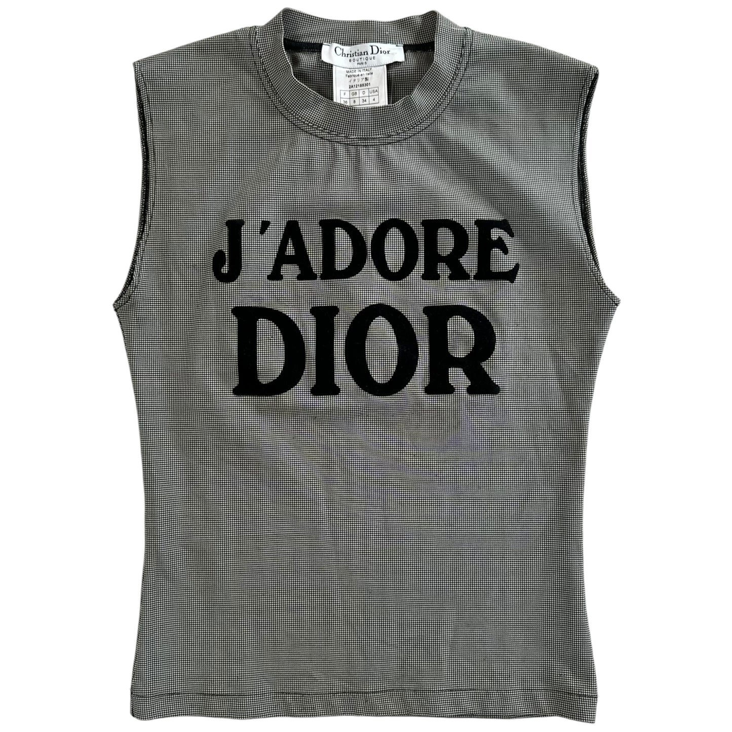 Christian Dior F/W 2002 Houndstooth J'Adore Dior Tank - Outfit Repeater