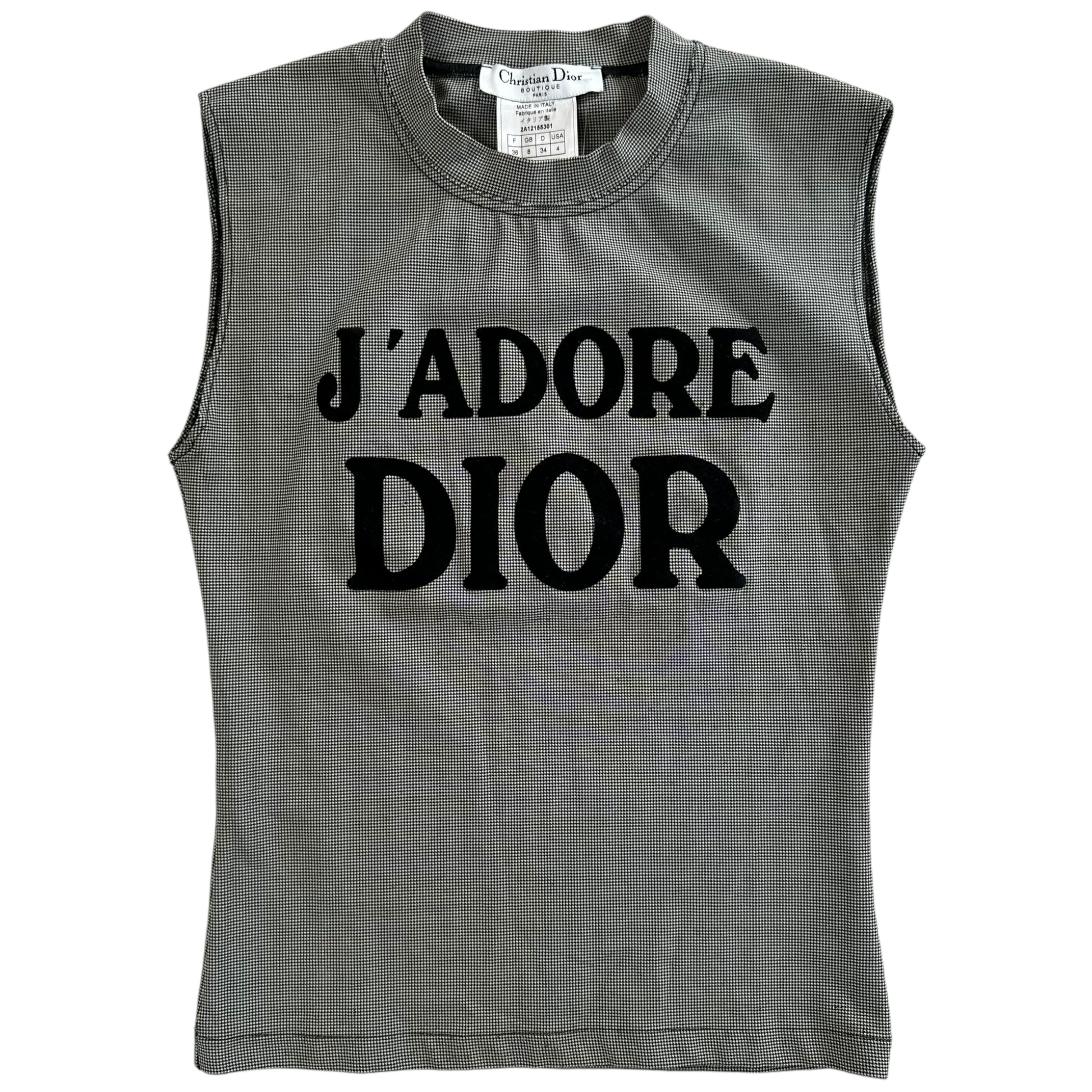 Christian Dior F/W 2002 Houndstooth J'Adore Dior Tank - Outfit Repeater