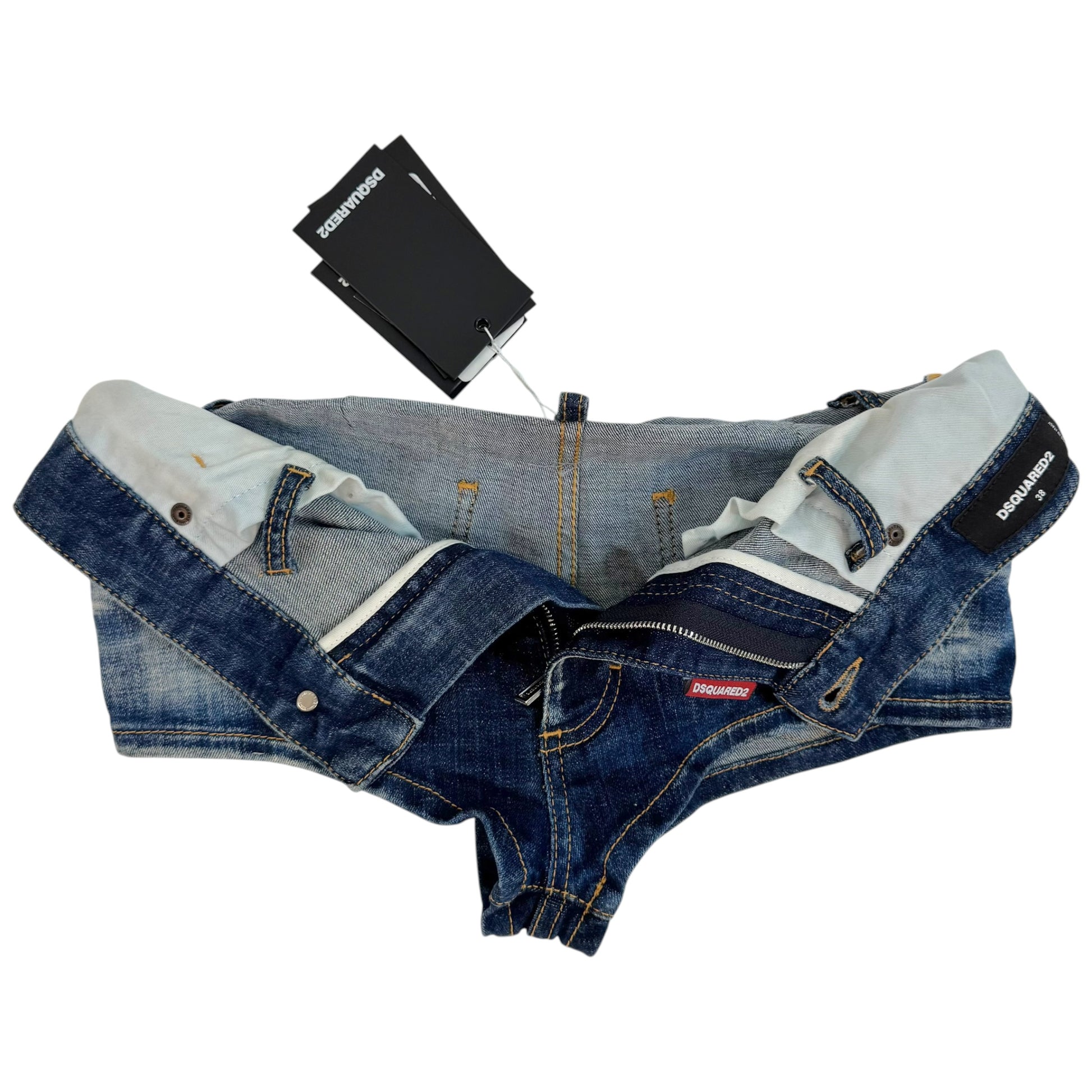 Dsquared2 Micro Mini Denim Shorts Dark Blue XS