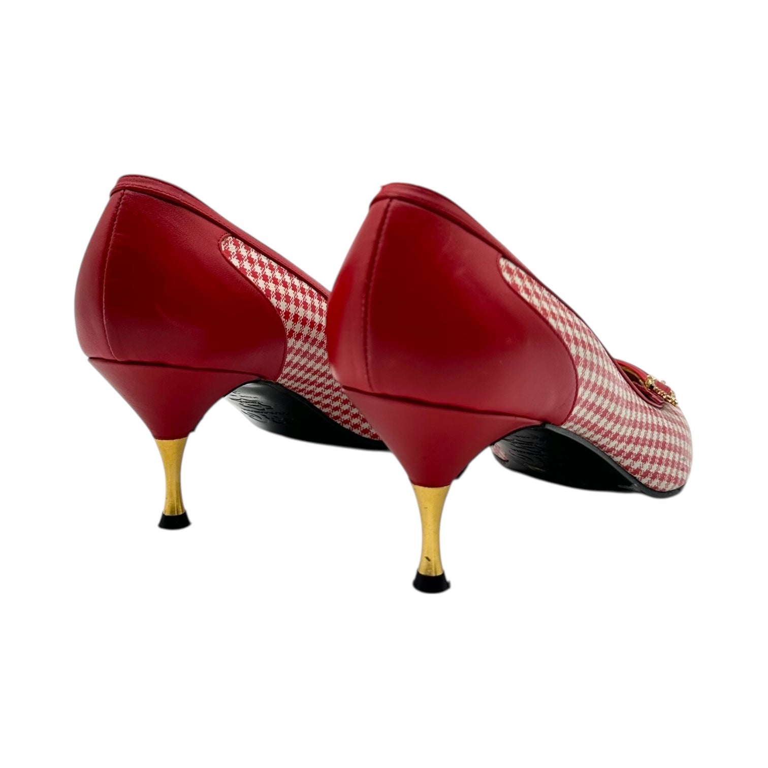 D&G Dolce & Gabbana Red Gingham Kitten Heels - Outfit Repeater