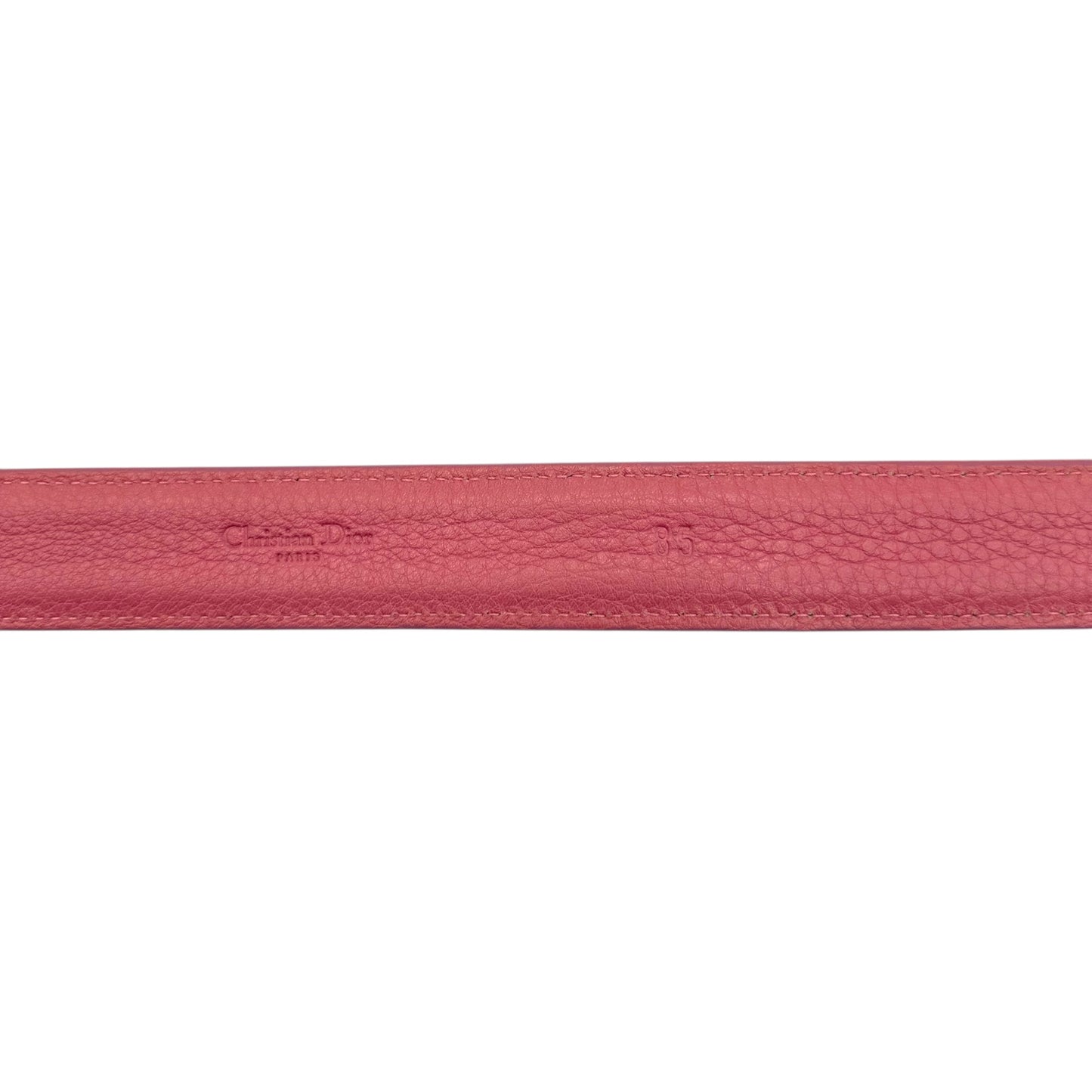 Christian Dior Pink Floral Embroidered CD Logo Belt