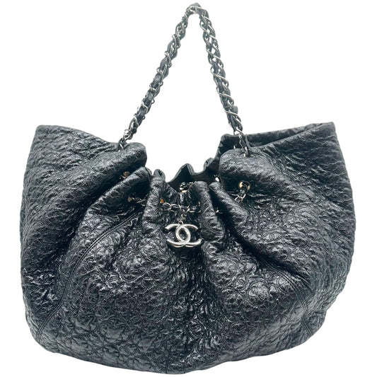 Chanel Black Patent Leather Coco Cabas PM Hobo Tote Bag 2008-09